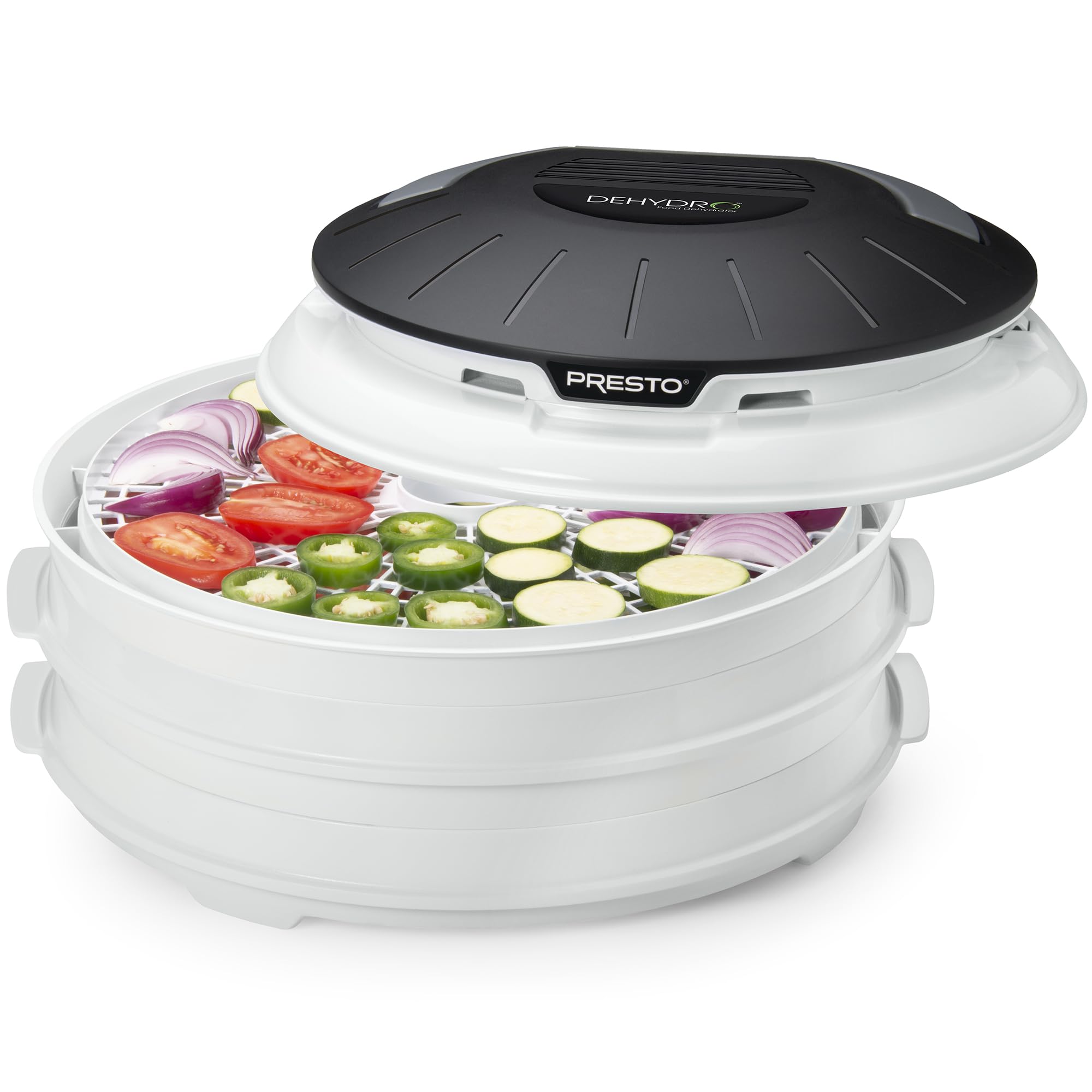 Presto 06300 Electric Food Dehydrator for Healthy Snacks - Stainless Steel Drying Machine for Fruits, Vegetables, Jerky & Herbs - Perfect for Home Kitchen, Camping & Food Preservation