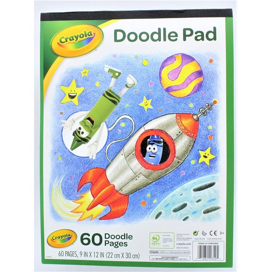 Crayola Doodle Pad 9x12 Inches 60 Pages - Kids Drawing Sketchbook for Creative Play, School Art Projects & Travel Activities