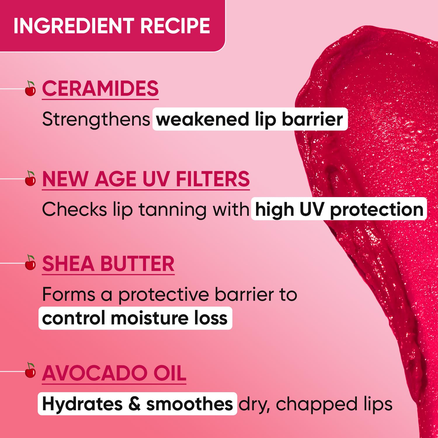 Dot & Key Barrier Repair Hydrating Lip Balm SPF 50 - Cherry Crimson Tinted Lip Care for Dry & Chapped Lips | Repairs Damaged Lip Barrier | 4.5g | Perfect for Outdoor Activities, Sun Protection & Daily Moisturizing