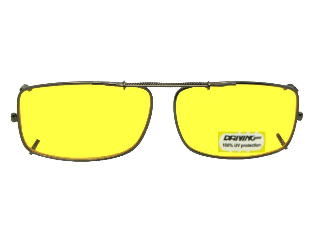 Stylish Slim Rectangle Non-Polarized Clip-On Sunglasses for Men & Women – Universal Fit for Eyeglasses | Perfect for Driving, Reading & Outdoor Activities