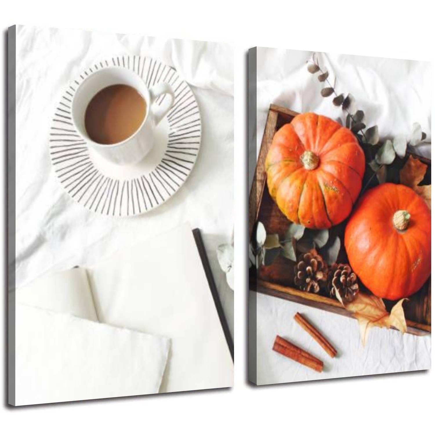 POTAETWL 2 Panel Autumn Breakfast Canvas Wall Art - 24