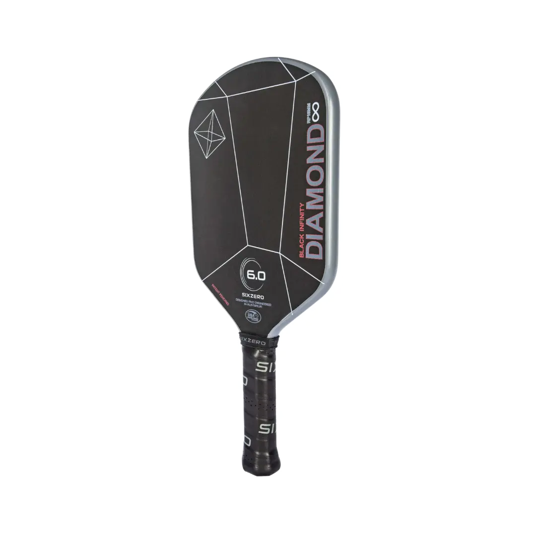 Six Zero Infinity Edgeless Black Diamond Power Pickleball Paddle - Premium Carbon Fiber Paddle for Competitive Play & Recreational Games - Perfect for Tournaments, Backyard Play & Gifting