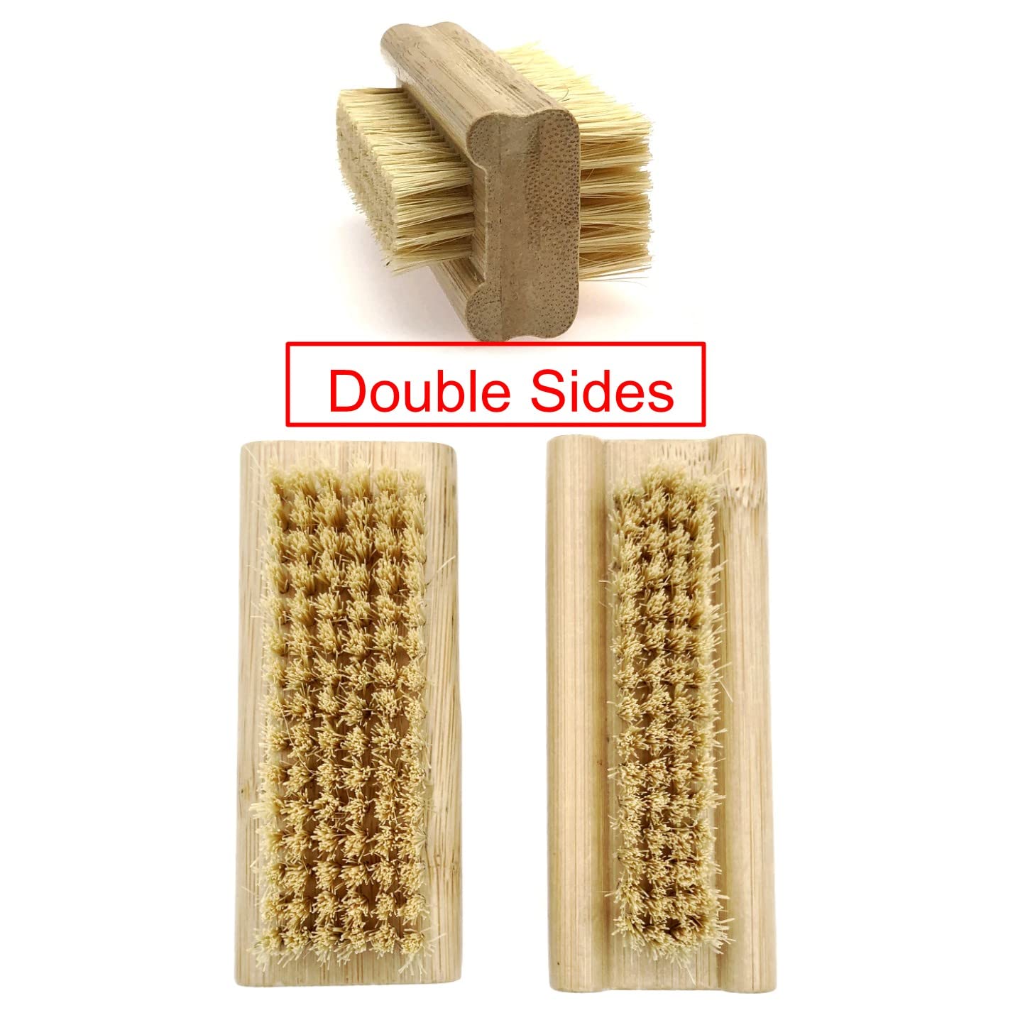 **JZK 2-Pack Hard Bristle Bamboo Nail Brushes – Double-Sided Nail Cleaning Brush for Manicure, Pedicure & Hygiene – Wooden Nail Brush with Sisal Fiber for Dust, Dirt & Stubborn Grime – Perfect for Home, Salon & Travel Use**