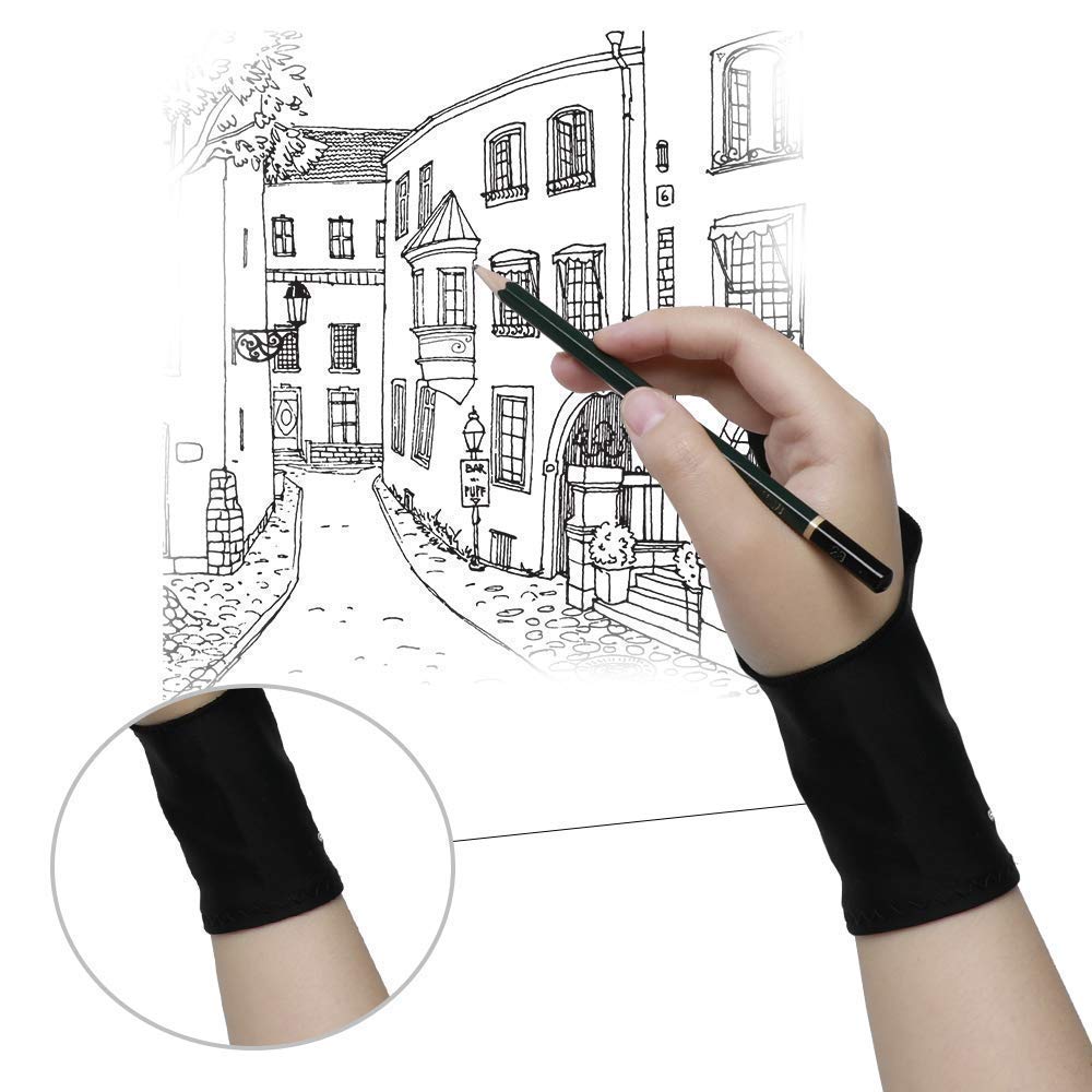GAOMON M10K PRO 10x6.25 Inch Digital Drawing Tablet with Battery-Free Stylus & 2-Finger Glove for Artists, Designers - Perfect for Digital Art, Animation, Graphic Design & Online Teaching