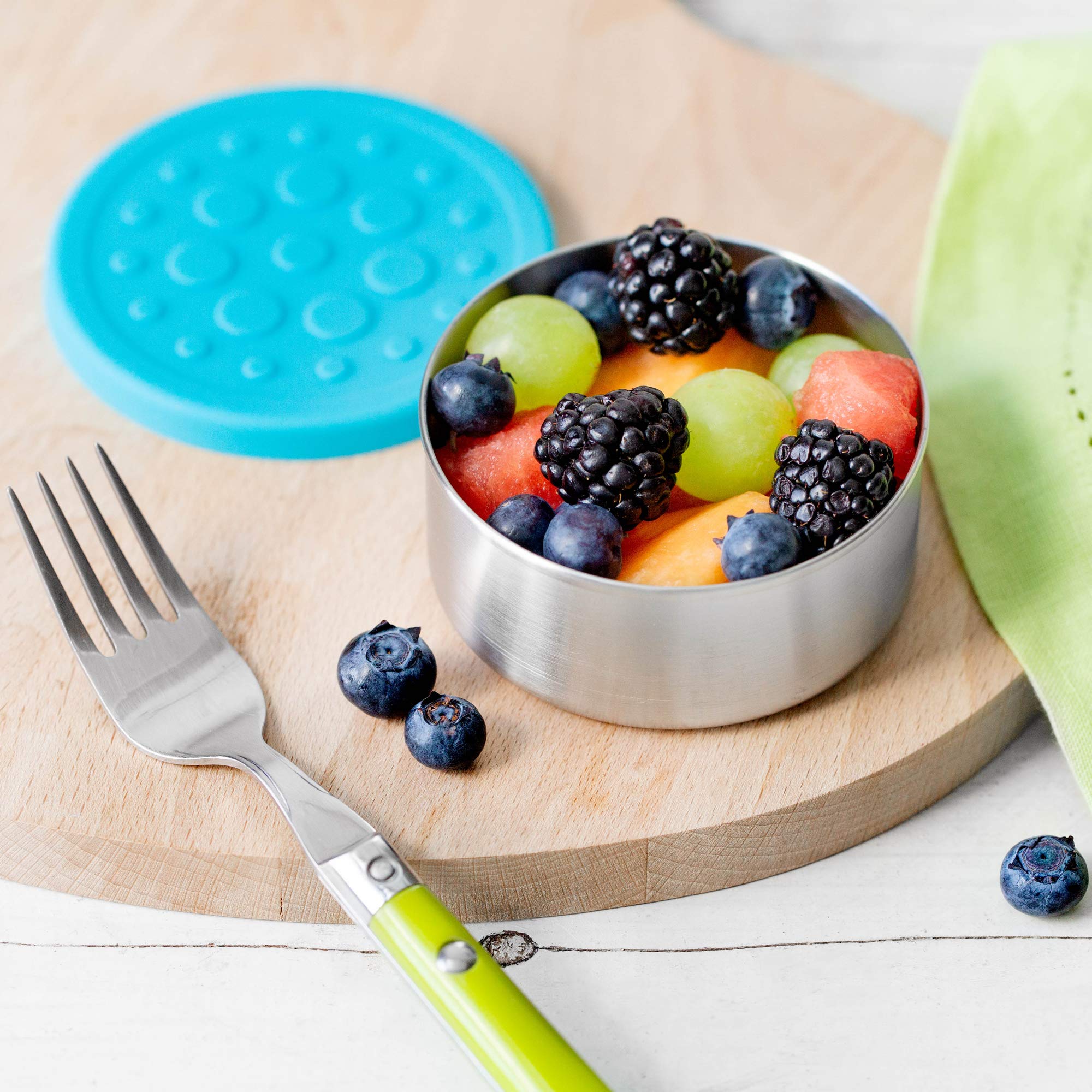 LunchBots 4.5 oz Stainless Steel Condiment Containers with Silicone Lid - Perfect for Salad Dressings, Dips, Sauces & Snacks | Leak-Proof, Bento Box & Lunch Bag Friendly | Eco-Friendly Food Storage Set of 2 (Green) | Ideal for Picnics, Office Lunches & Kids Meals