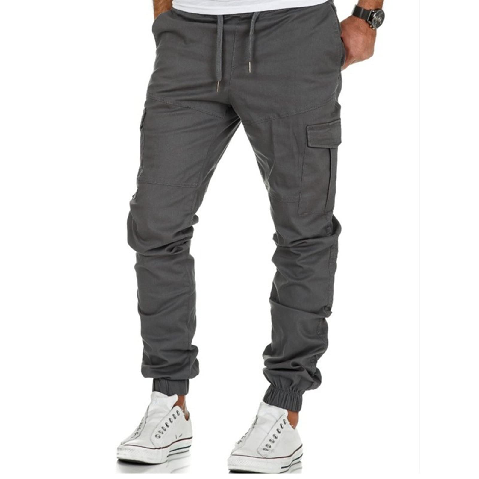 Men's Cargo Jogger Pants - Casual Athletic Sweatpants with Pockets & Drawstring for Gym, Workout & Outdoor Activities | Comfortable Streetwear & Lounge Pants
