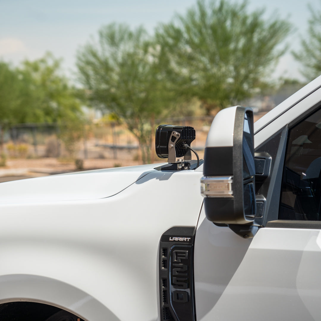 2023-2024 Ford Super Duty SDHQ Built A-Pillar Light Mounts | Heavy Duty Off-Road Lighting Brackets for Trucks | Perfect for Night Driving & Off-Road Adventures