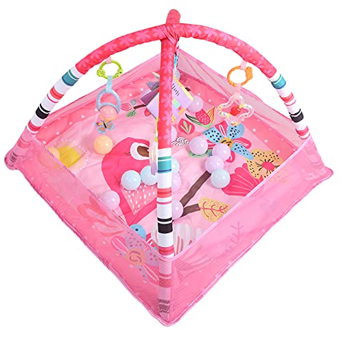 Shanbor Baby Play Gym & Activity Mat - Interactive Infant Playmat for Tummy Time, Sensory Development & Motor Skills (Pink) | Perfect for Newborns, Crawling Babies & Toddlers | Nursery, Daycare & Home Use