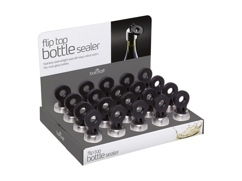 Barcraft Flip Top Bottle Stopper - Reusable Beer Bottle Cap for Home Brewing, Craft Beer & Soda - Perfect for Home Bars, Parties & Outdoor Gatherings