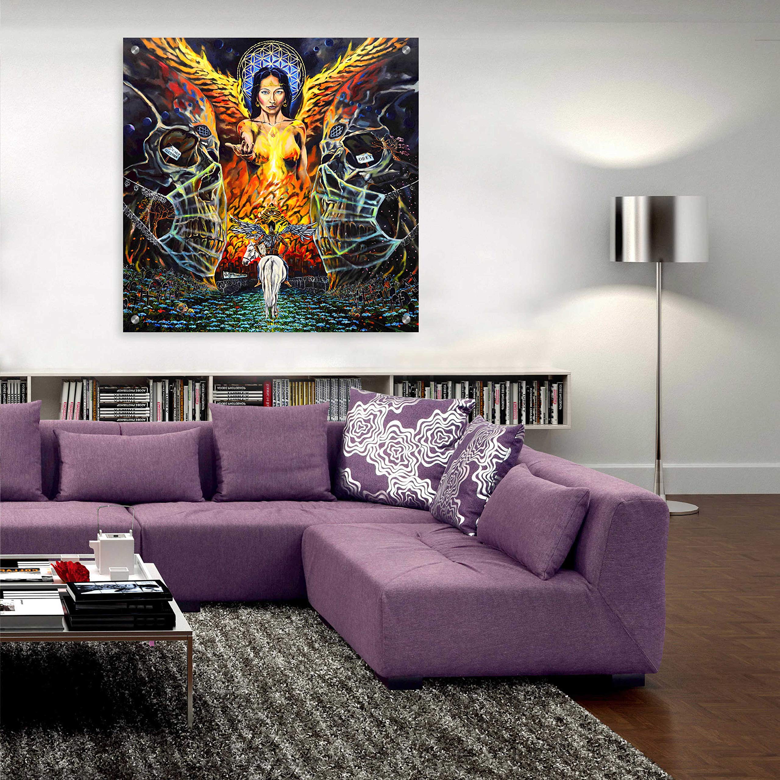 Fallen Angel Acrylic Glass Wall Art by Jan Kasparec - 36x36 Inches Modern Home Decor for Living Room, Bedroom & Office
