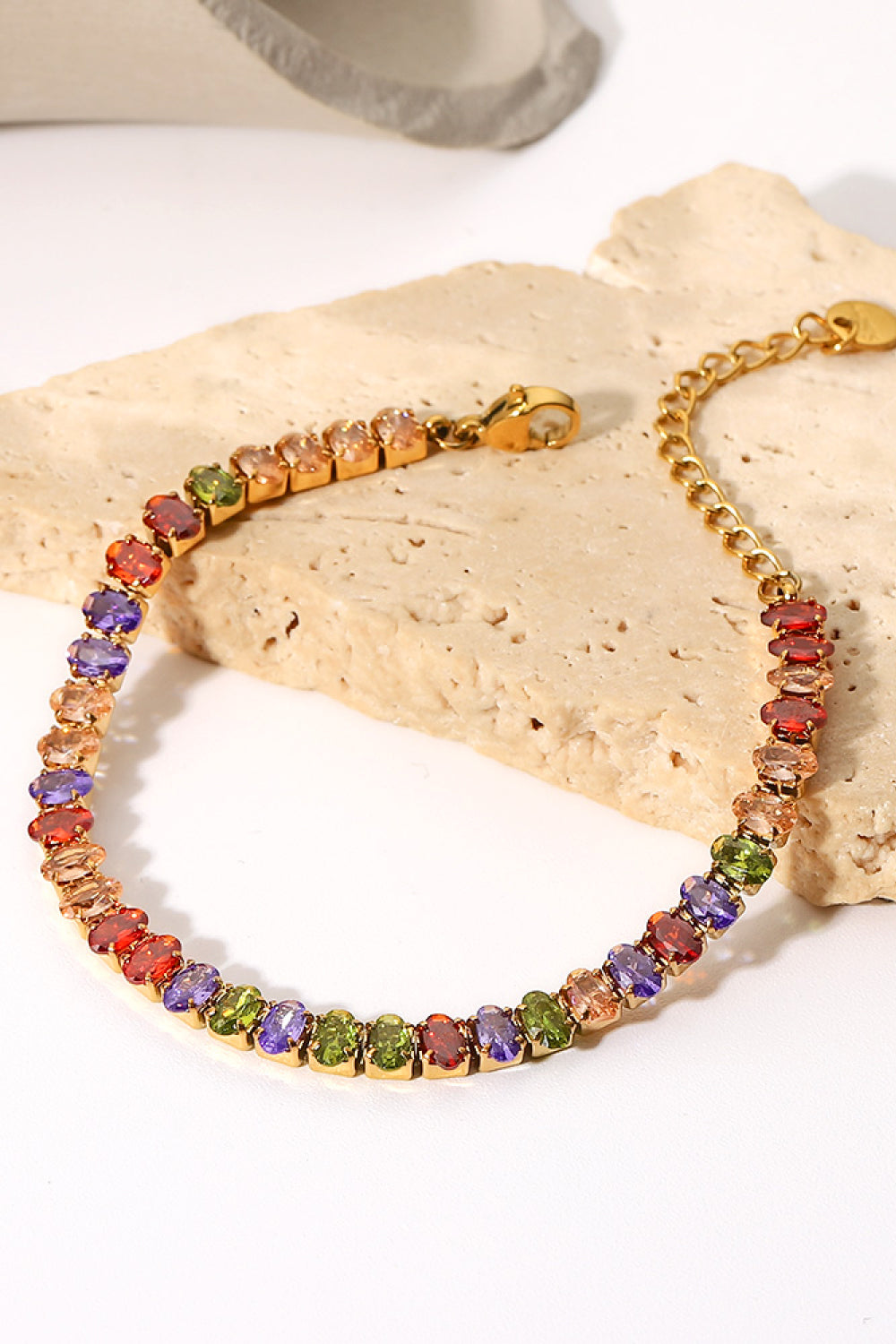 18K Gold Plated Multicolor Zircon Bracelet for Women - Elegant Fashion Jewelry Gift for Birthday, Anniversary & Special Occasions