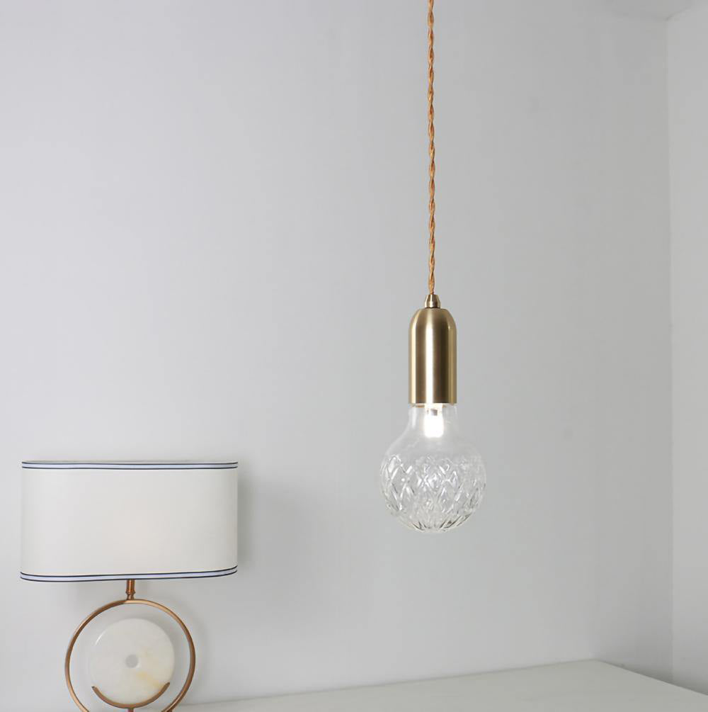 Crystal Bulb Pendant Light - Elegant Glass Ceiling Lighting Fixture for Dining Room, Kitchen Island & Bedroom Decor