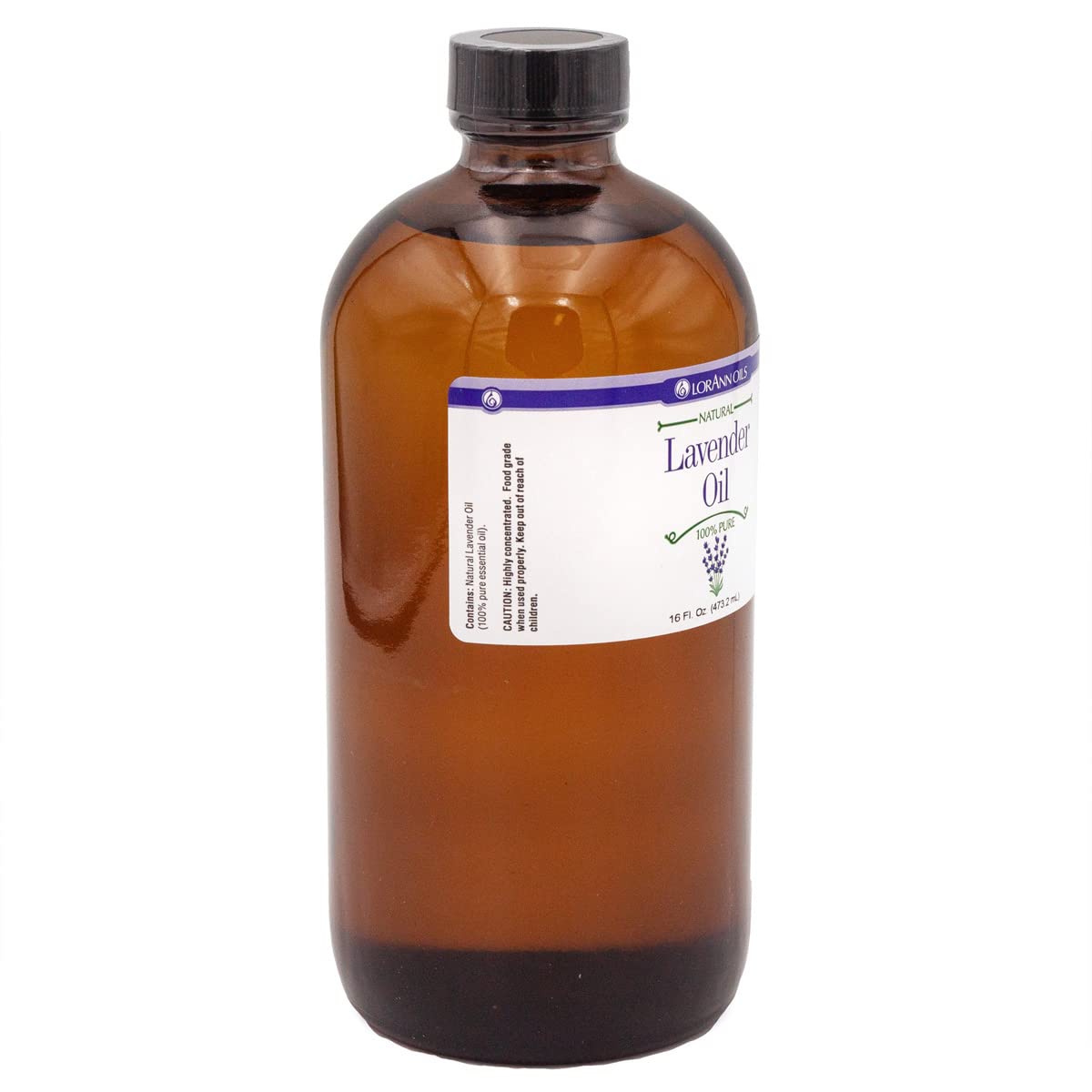 Lorann Oils Natural Lavender Super Strength Flavor Oil - 16oz Bottle for Baking, Candy Making & DIY Cosmetics | Pure Essential Oil for Aromatherapy & Home Fragrance