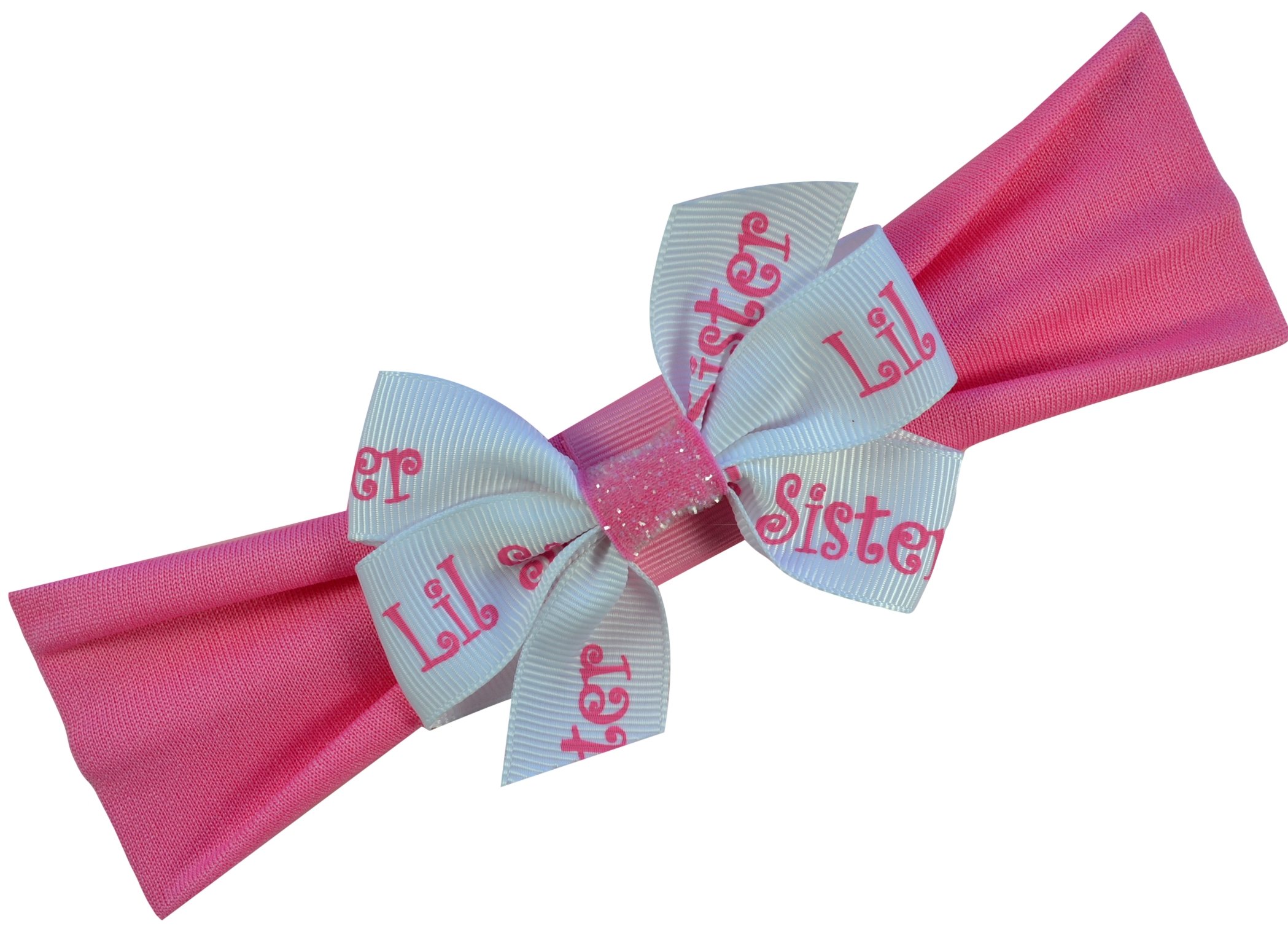 Sparkle Headband and Satin Hair Bow Gift Set for Big Sister & Little Sister - Matching Sister Accessories for Birthdays, Photos, and Special Occasions