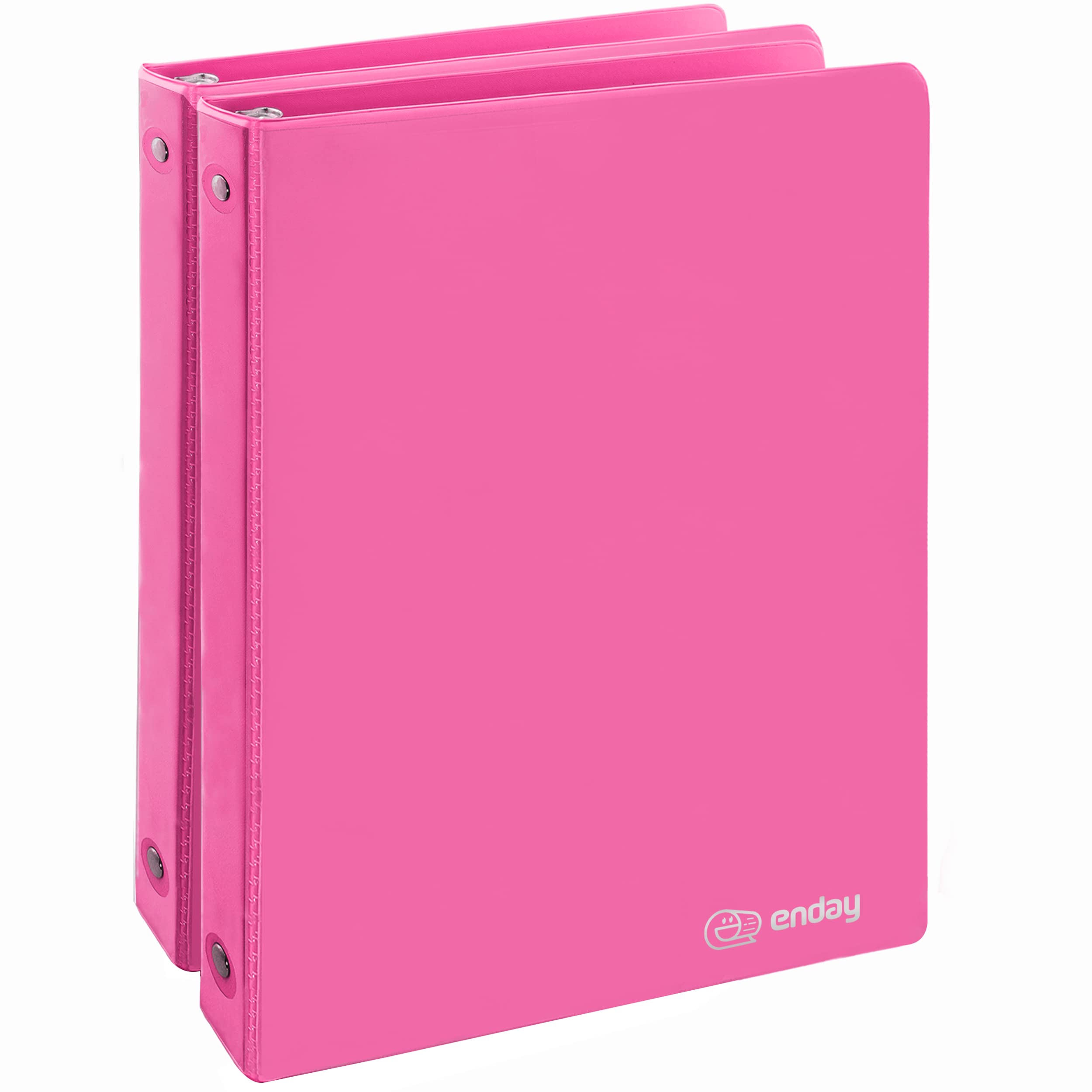 Pink 0.5 Inch 3 Ring Binder with Clear View Cover - 2 Pack for School & Office Supplies