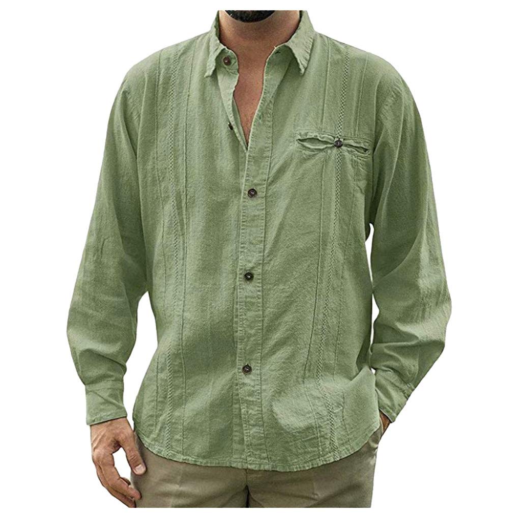 Premium Slim Fit Men's Dress Shirt - Long Sleeve Button Down Shirt with Solid Colors & V-Neck for Business Casual & Office Wear | Formal & Leisure Occasions