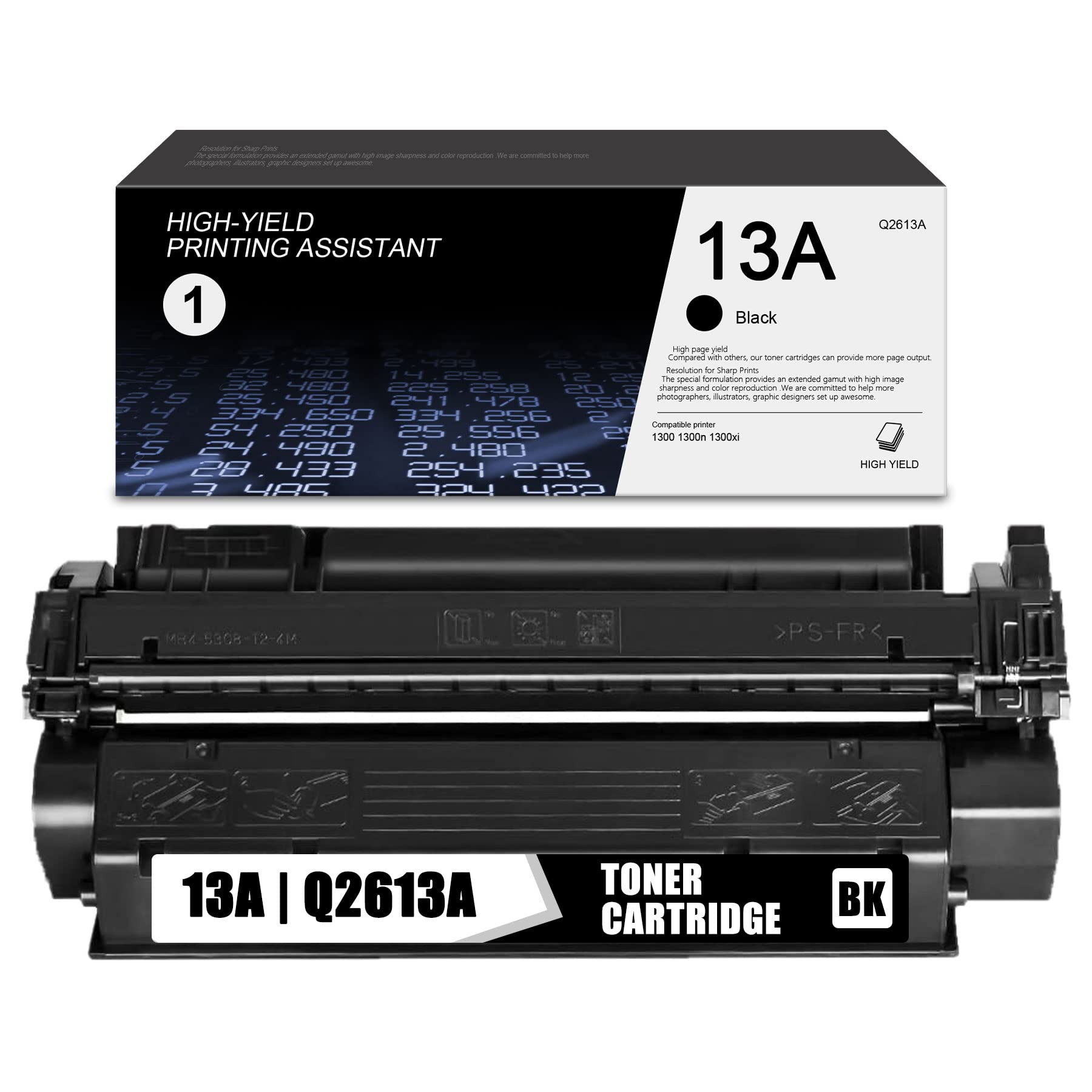High-Quality 13A Q2613A Toner Cartridge Replacement for HP LaserJet 1300/1300n/1300xi Printers - 1 Pack Black | Compatible with HP 13A Toner | Perfect for Home Office, Small Business Printing & Document Workflows