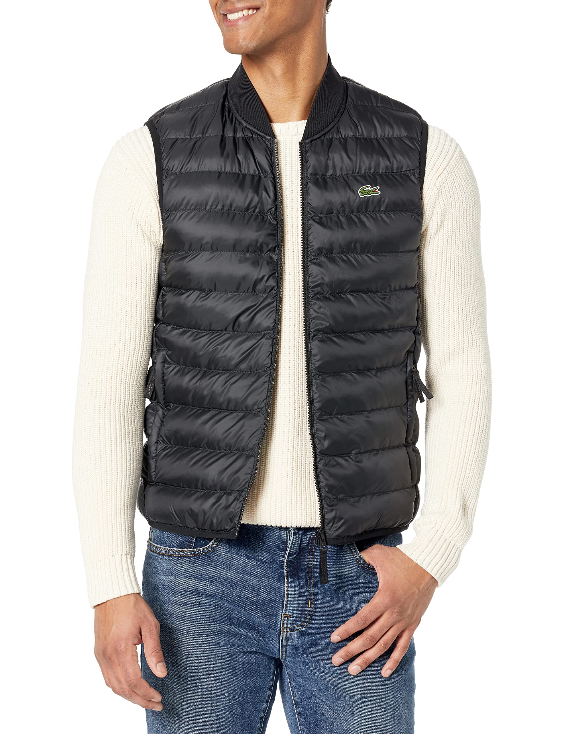 Lacoste Men's Water Repellent Puffer Vest - Lightweight Insulated Winter Jacket for Outdoor Activities, Hiking & Casual Wear