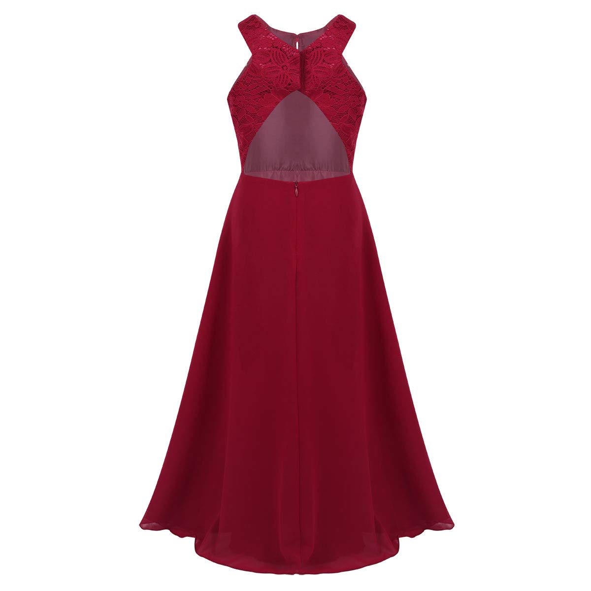 Girls Floral Lace Flower Girl Dress - Sleeveless Halter Bridesmaid Gown for Weddings, Pageants & Special Occasions | Perfect for Spring Weddings, First Communion & Tea Parties