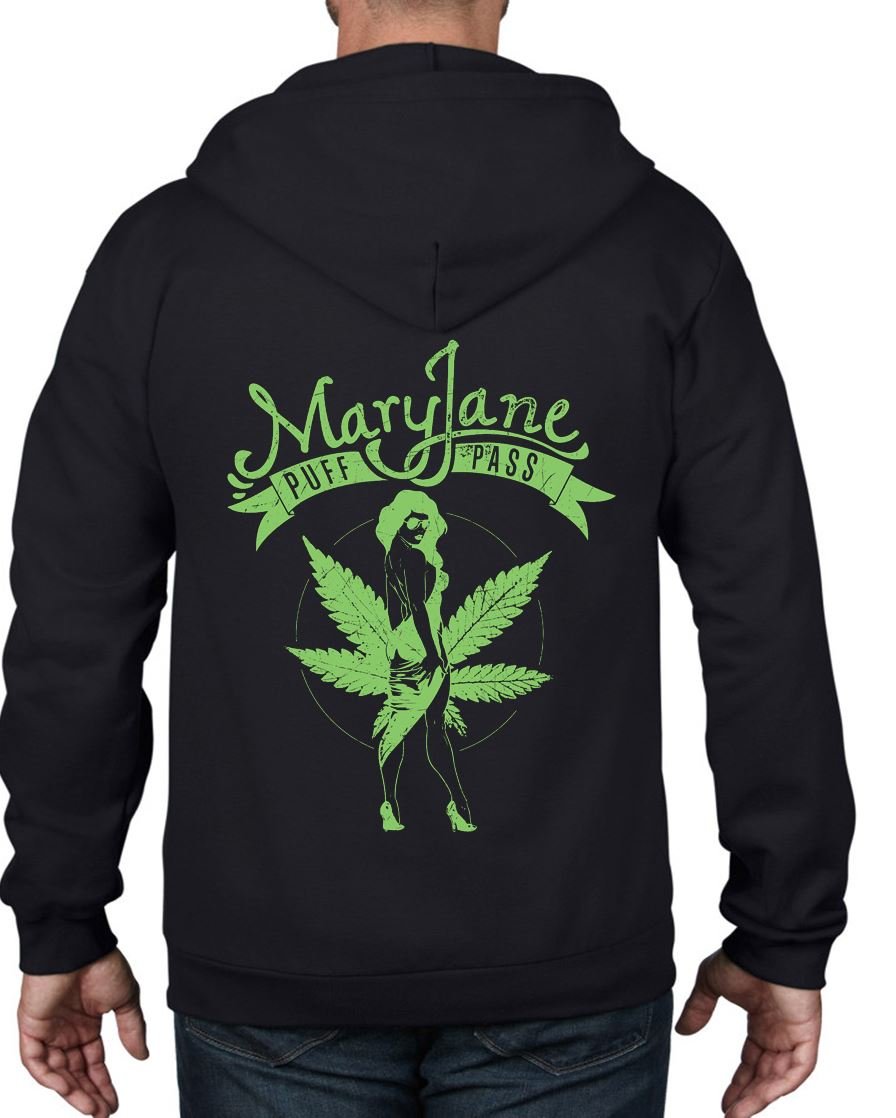 **Men's Tribal Print Mary Jane Cannabis Full Zip Hoodie - Stylish & Comfortable for Casual Wear, Street Fashion & Festivals**