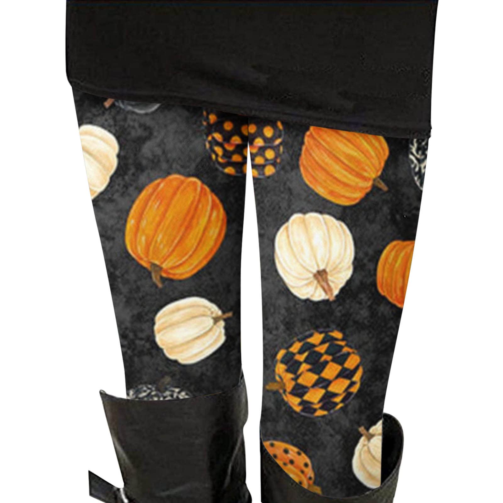 Women's Plus Size Halloween Skeleton Skull Printed High Waisted Yoga Leggings - Stretchy Workout Tights for Witches Costume, Dance & Halloween Parties