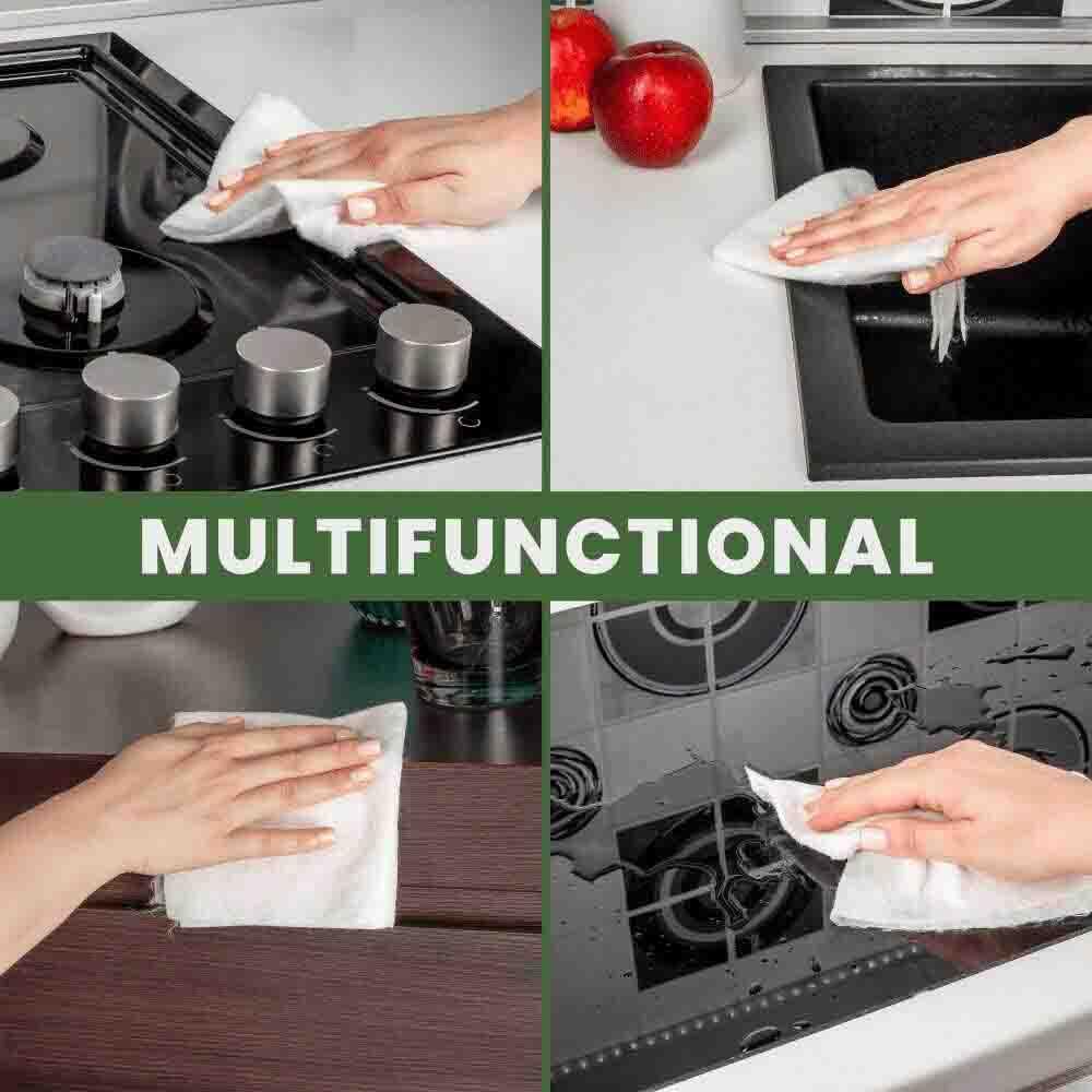 Eco-Friendly Reusable Paper Towels - 2 Rolls Plastic-Free, Washable & Sustainable for Home, Kitchen Cleaning | Perfect for Daily Use, Dish Drying & Spill Cleanup