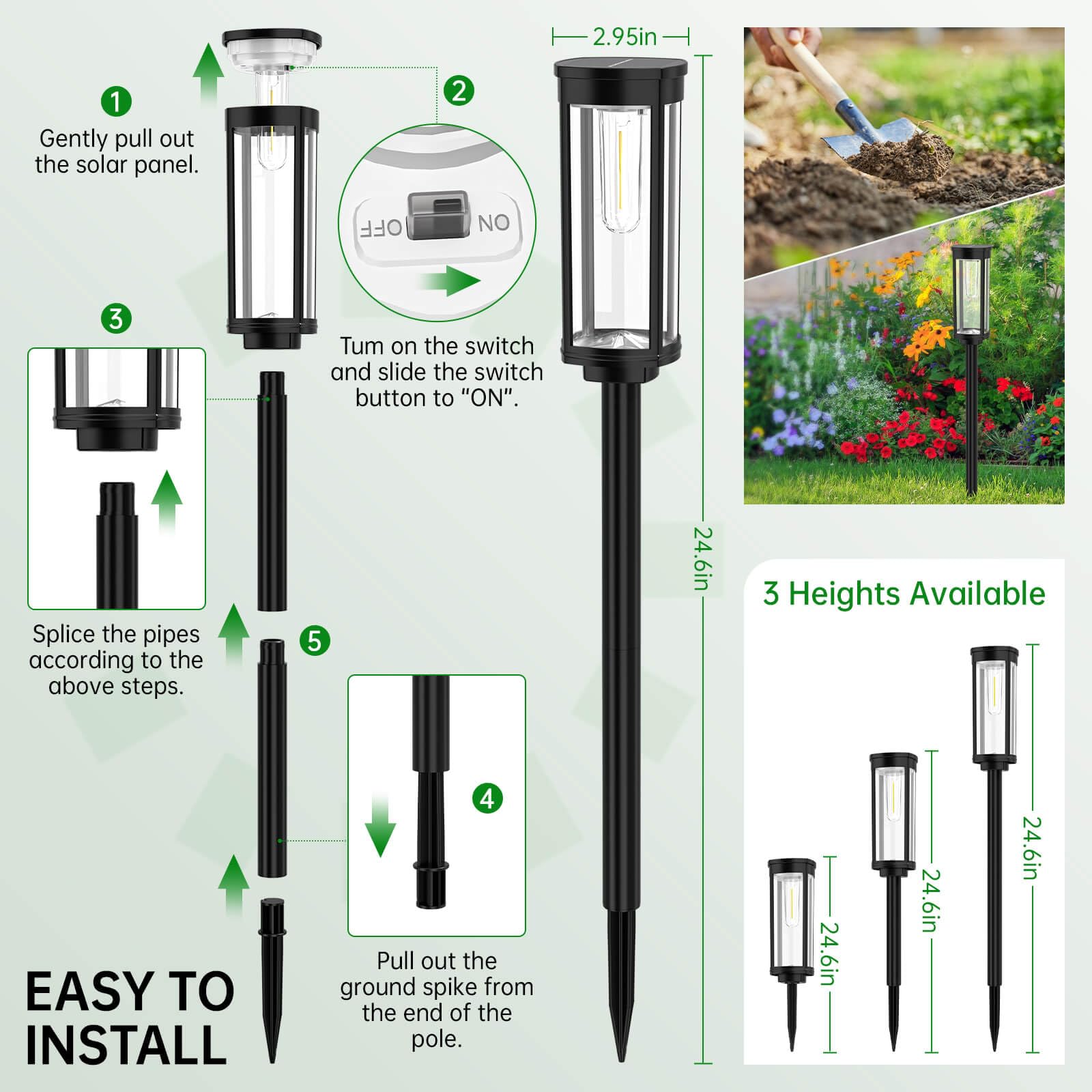 8 Pack Solar Pathway Lights Outdoor Waterproof - Bright Solar Garden Lights for Yard, Lawn, Walkway, Driveway & Landscape Lighting | Perfect for Garden Decor, Patio, Backyard & Pathway Illumination