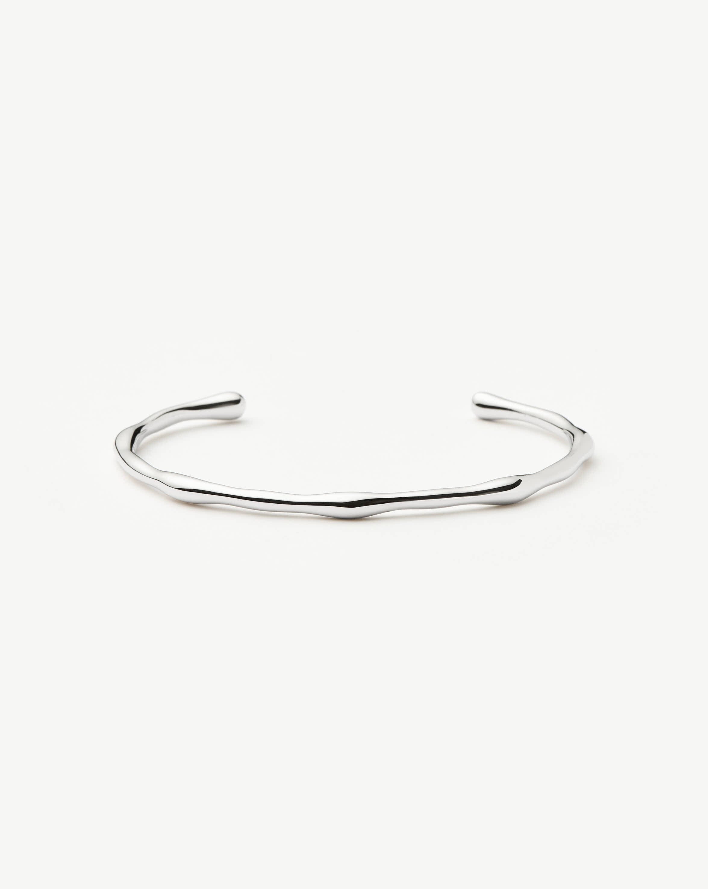 Molten Cuff Bracelet - Silver Plated Adjustable Bangle for Women | Elegant Boho Jewelry for Parties, Weddings & Everyday Wear