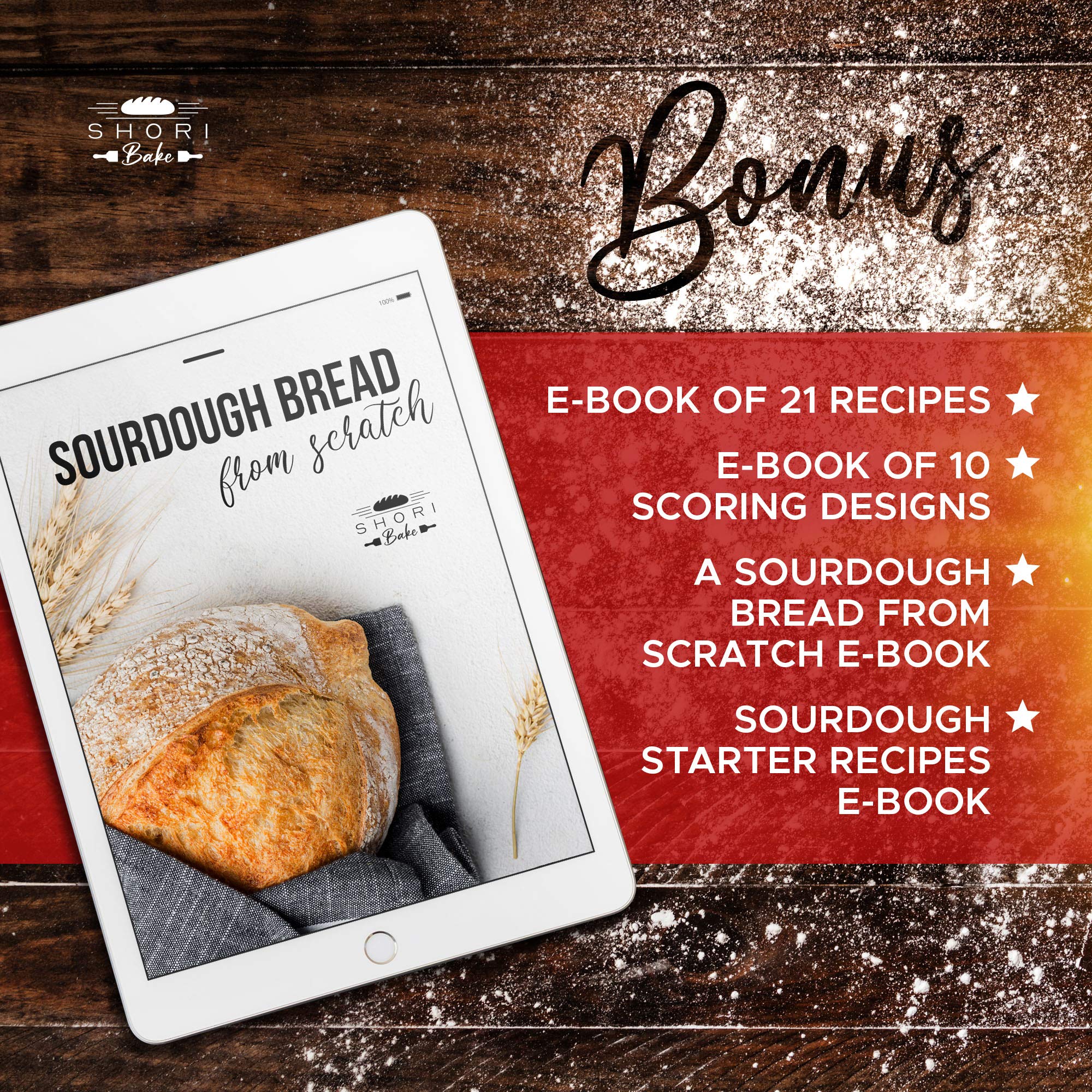 Premium 9 Inch Round Banneton Bread Proofing Basket Set of 2 - Sourdough Baking Kit with Lame, Dough Scraper & Danish Whisk | Perfect for Artisan Bread Making, Home Bakers & Baking Enthusiasts | Ideal Gift for Bread Lovers