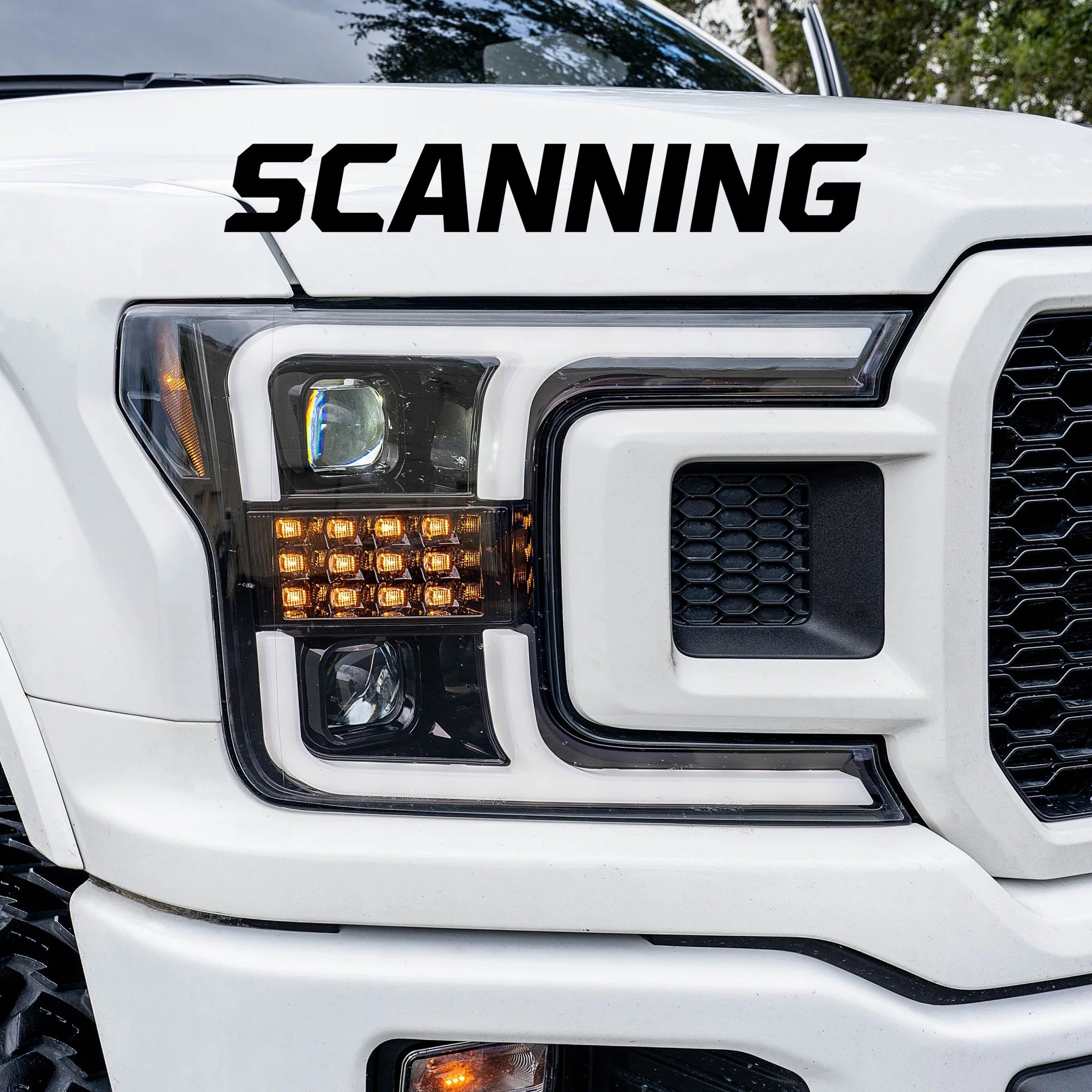 Ford F150 2018-2020 Projector Headlights with OLED DRL & LED Turn Signals - Smoked/Black Housing - Upgrade Your Truck's Style & Night Visibility for Off-Roading & Daily Driving