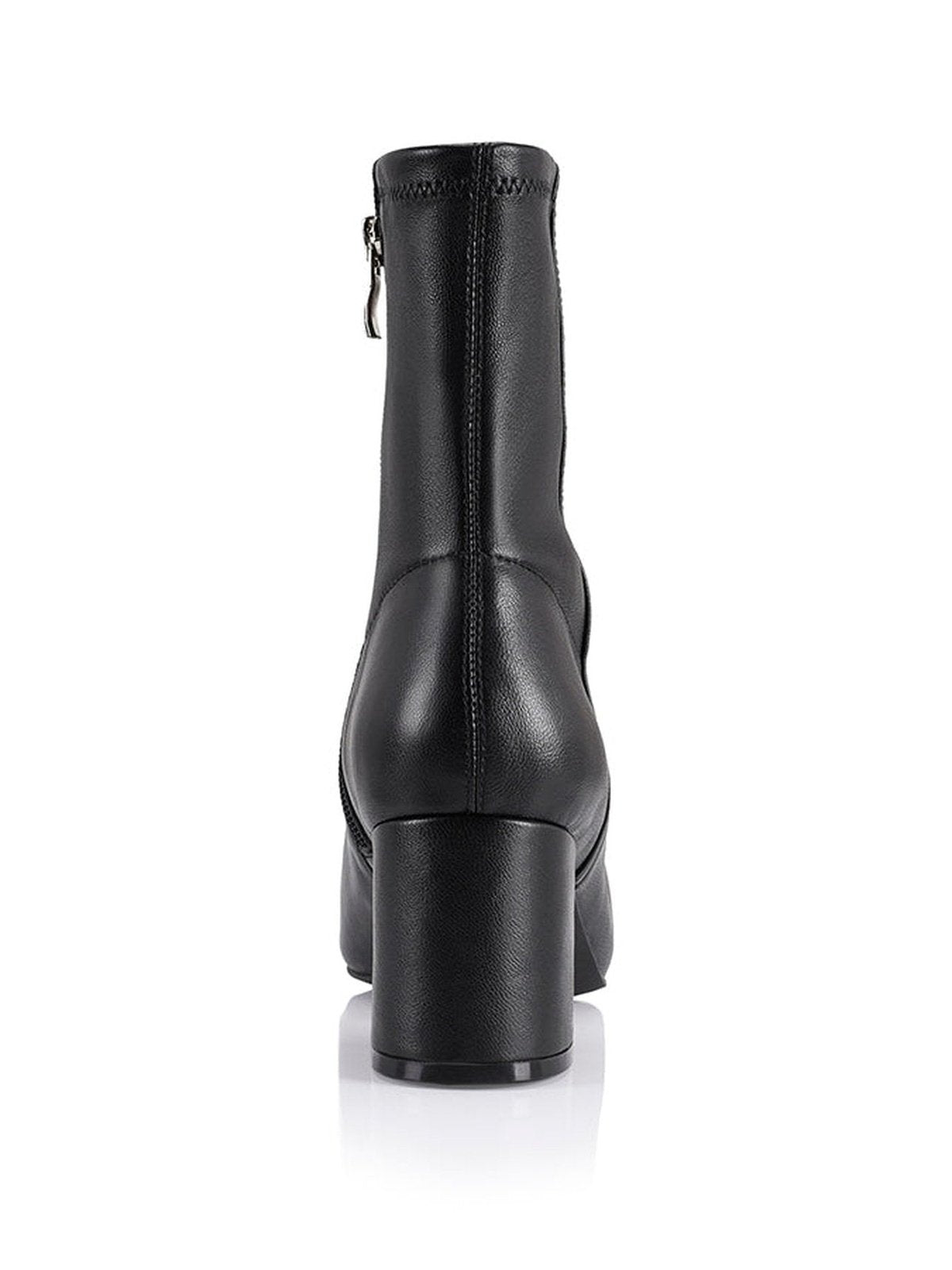 Juan II Black Stretch Leather Sock Boots - Stylish & Comfortable Women's Ankle Boots for Work, Party & Everyday Wear