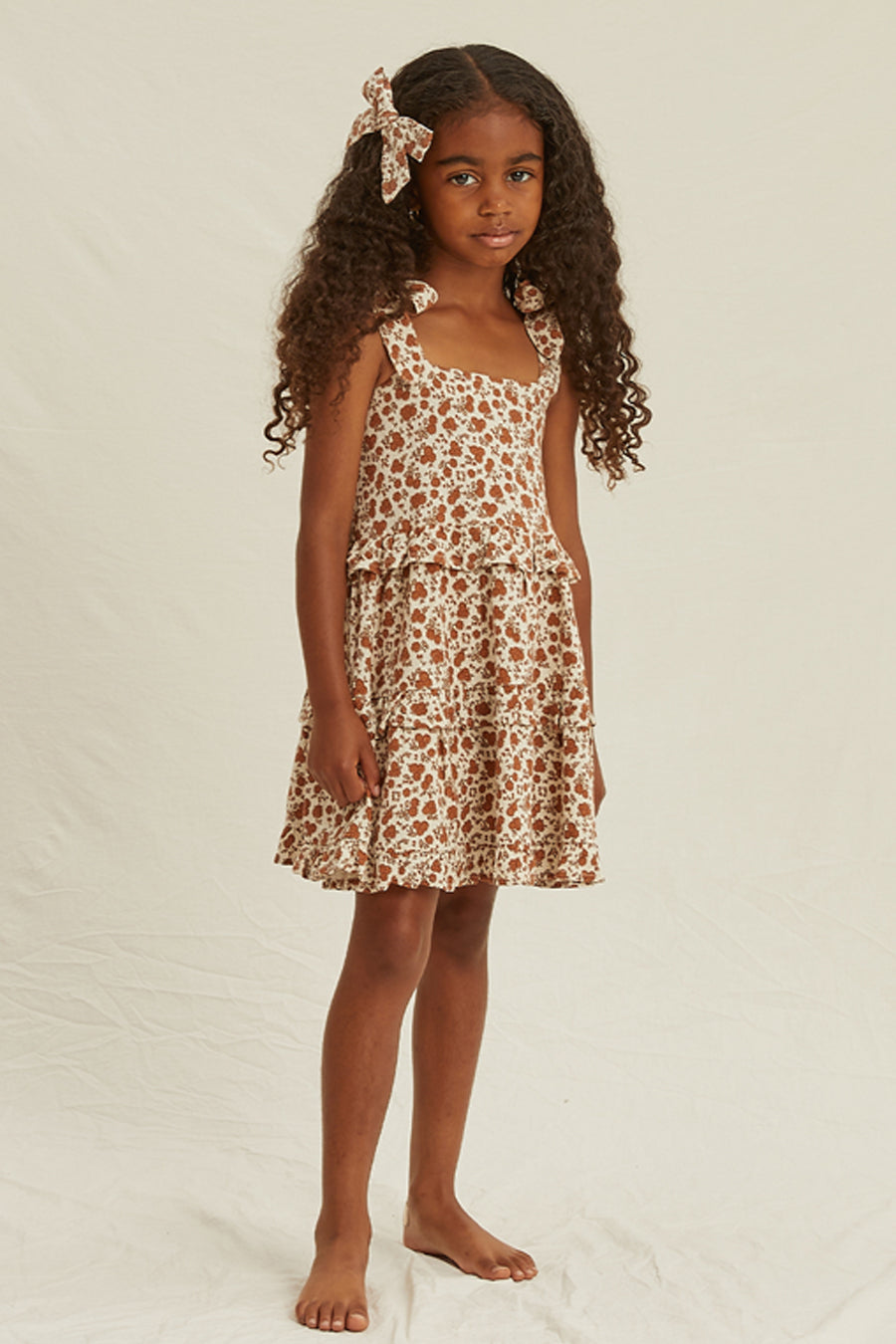 Rylee + Cru Girls Ruffle Swing Dress - Size 10/12 | Floral Print Cotton Play Dress for Toddler & Kids | Perfect for Birthday Parties, Playdates & Summer Outfits
