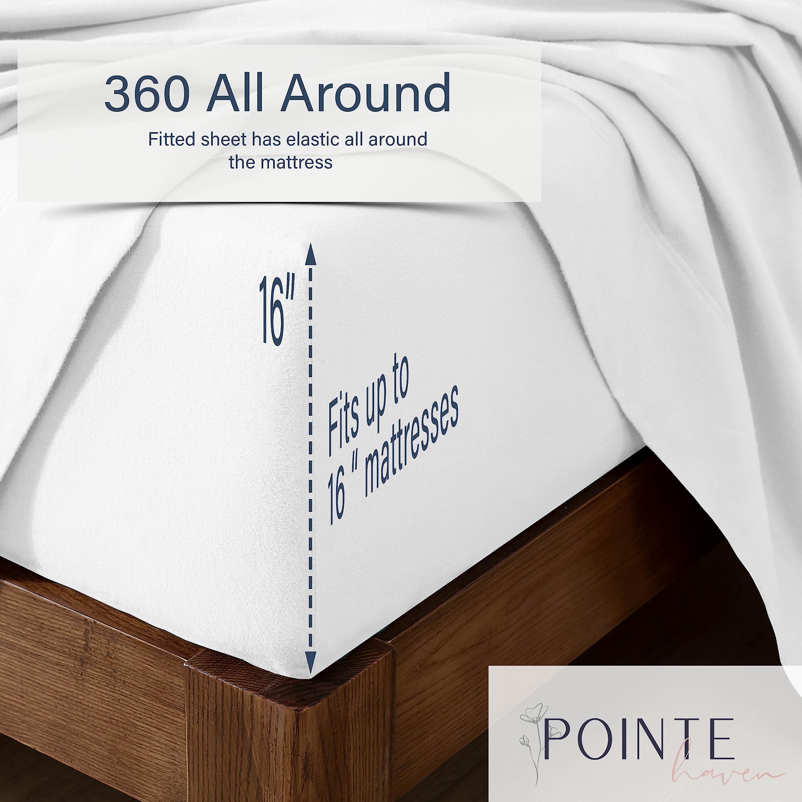 Pointehaven 170 GSM Flannel Sheet Set Queen Size - Soft & Warm Autumn Deer Print Bedding for Cozy Winter Nights