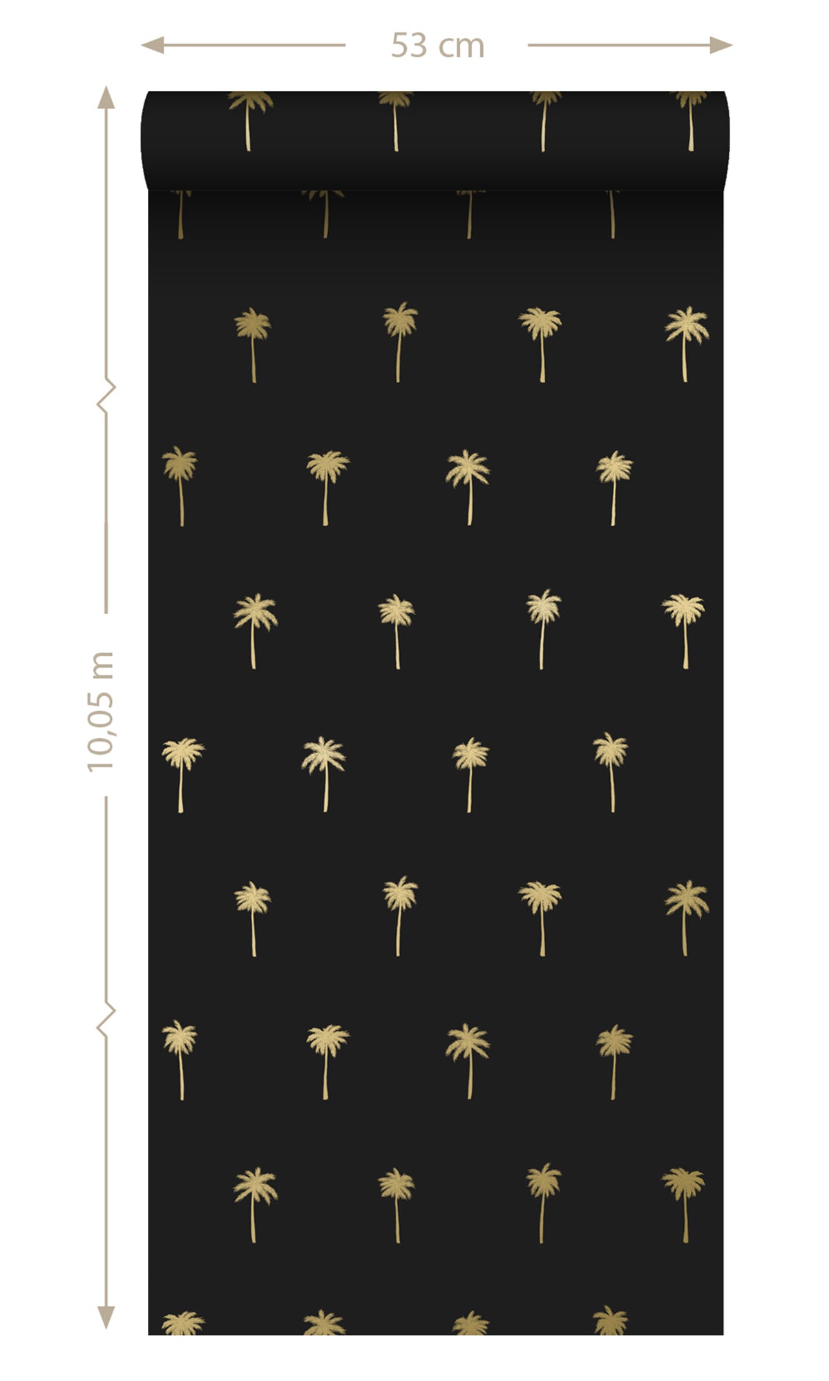 Black and Gold Palm Trees Wallpaper R9383 - Tropical Peel and Stick Removable Wallpaper for Bedroom, Living Room, Bathroom Decor