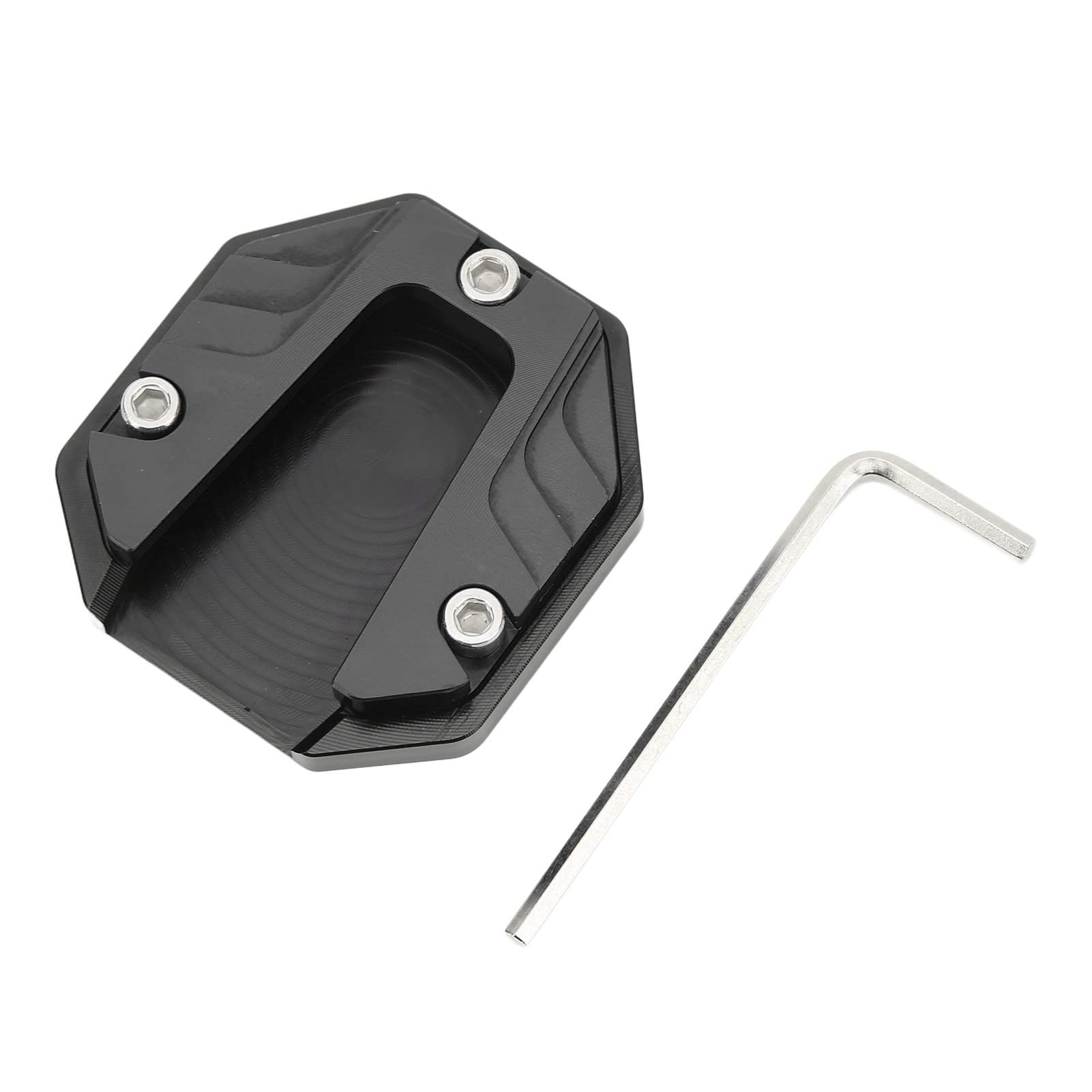 Universal Motorcycle Kickstand Plate - High Strength Aluminium Alloy Side Stand Pad with Hex Wrench for Secure Parking