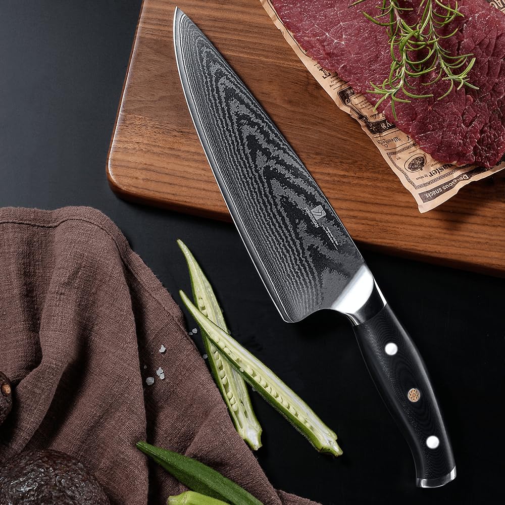 13C Max Damascus Meat Cleaver Knife - 8
