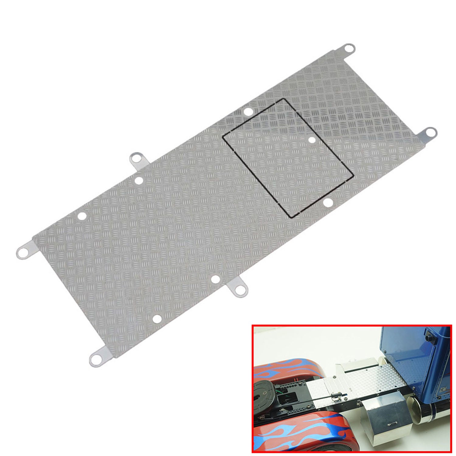 1/14 Scale Metal Anti-Skid Plate Tool Box for RC Tractor Truck & Electric Remote Control Cars - Compatible with Grand Hauler 56344 Hobby Model - Perfect for Off-Road Racing & DIY RC Car Upgrades
