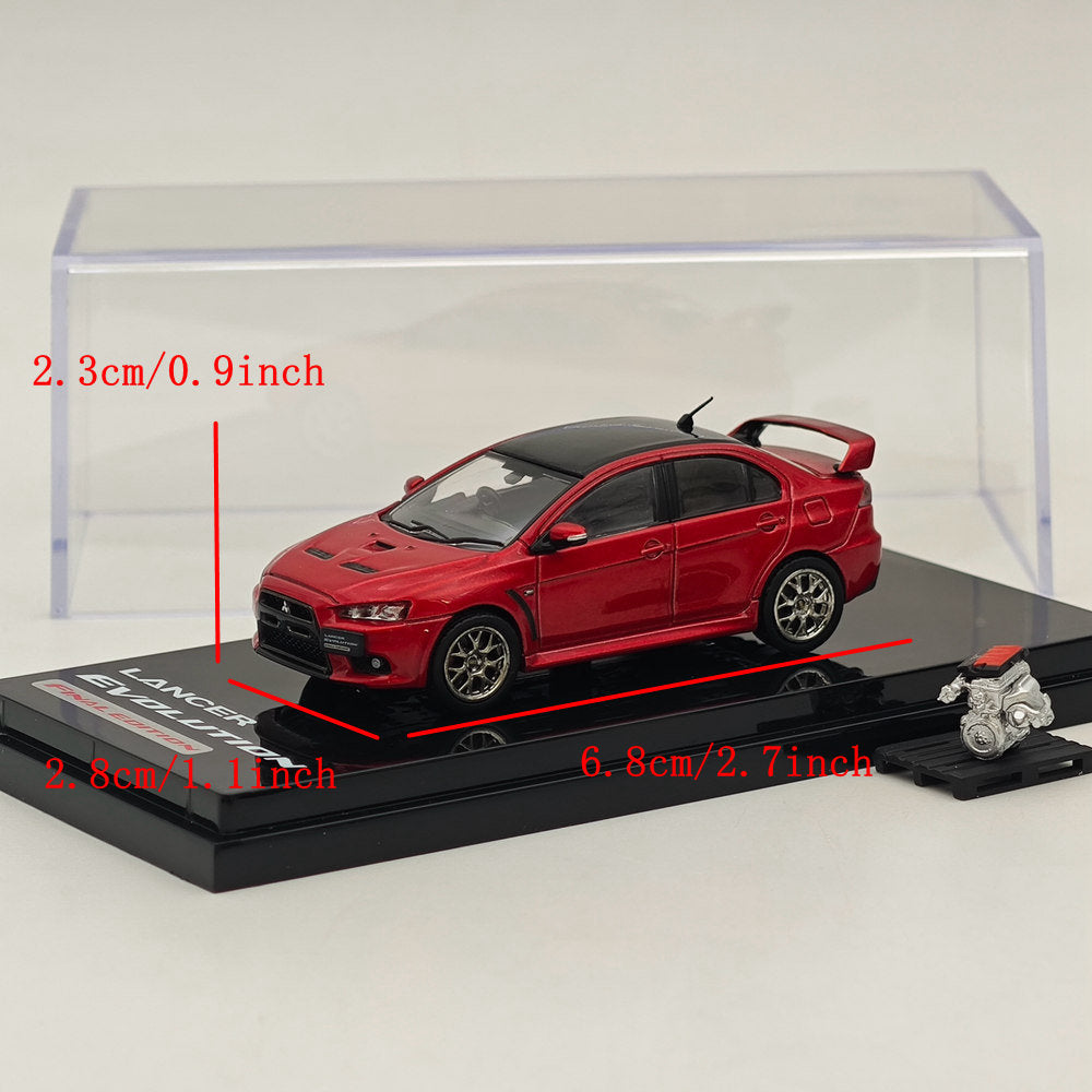 1/64 Scale Mitsubishi Lancer Evolution X Final Edition Red Diecast Model Car - Hobby Japan HJ642053CR - Perfect for Collectors, Display & Racing Enthusiasts