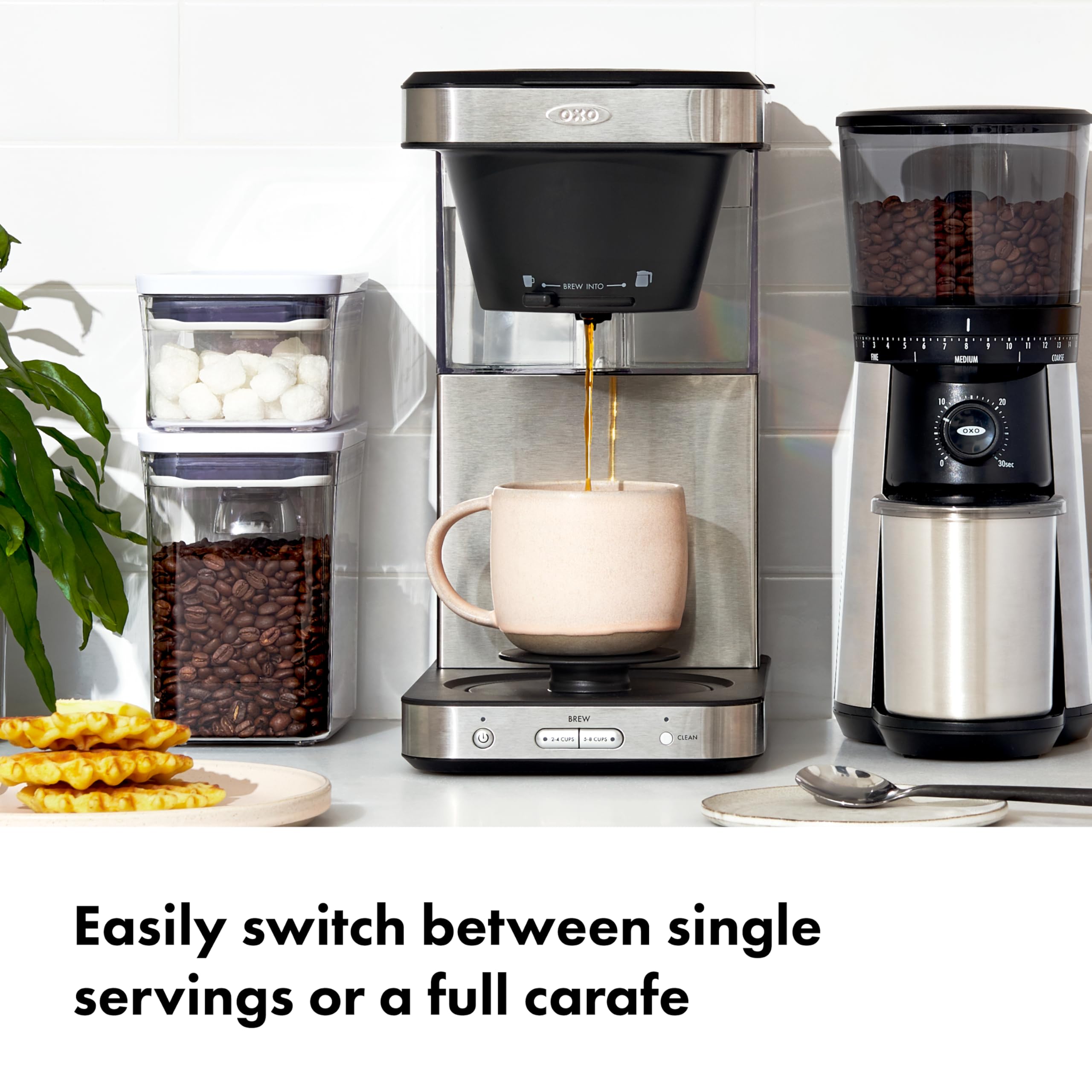 OXO Brew 8 Cup Stainless Steel Coffee Maker - Black | Drip Coffee Machine for Home & Office | Perfect for Morning Brews & Entertaining Guests