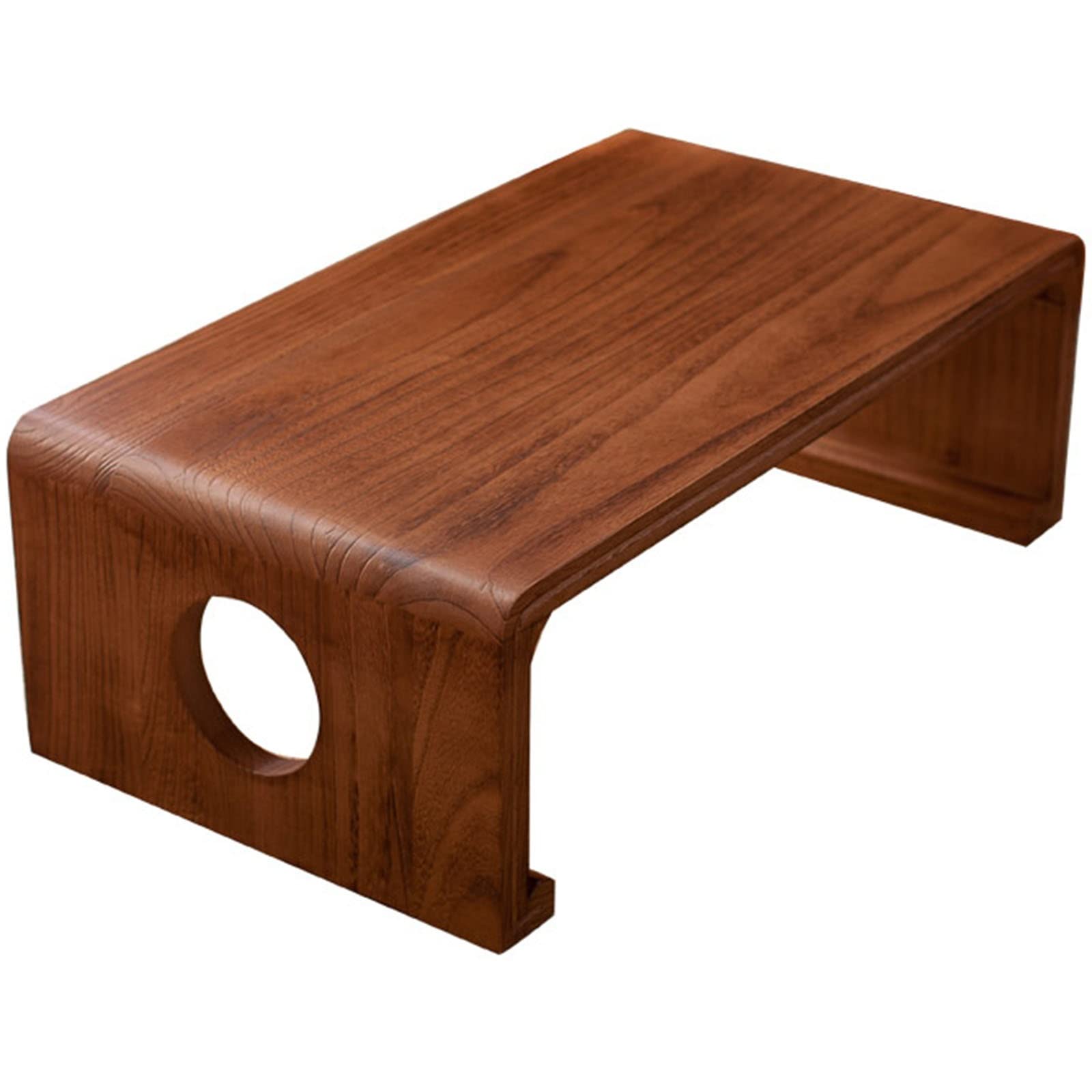 Solid Wood Japanese Low Coffee Table - 50x40x30cm Tatami Style Bay Window, Balcony, Study & Computer Table (Natural Color B) | Perfect for Zen Decor, Small Spaces & Meditation Areas