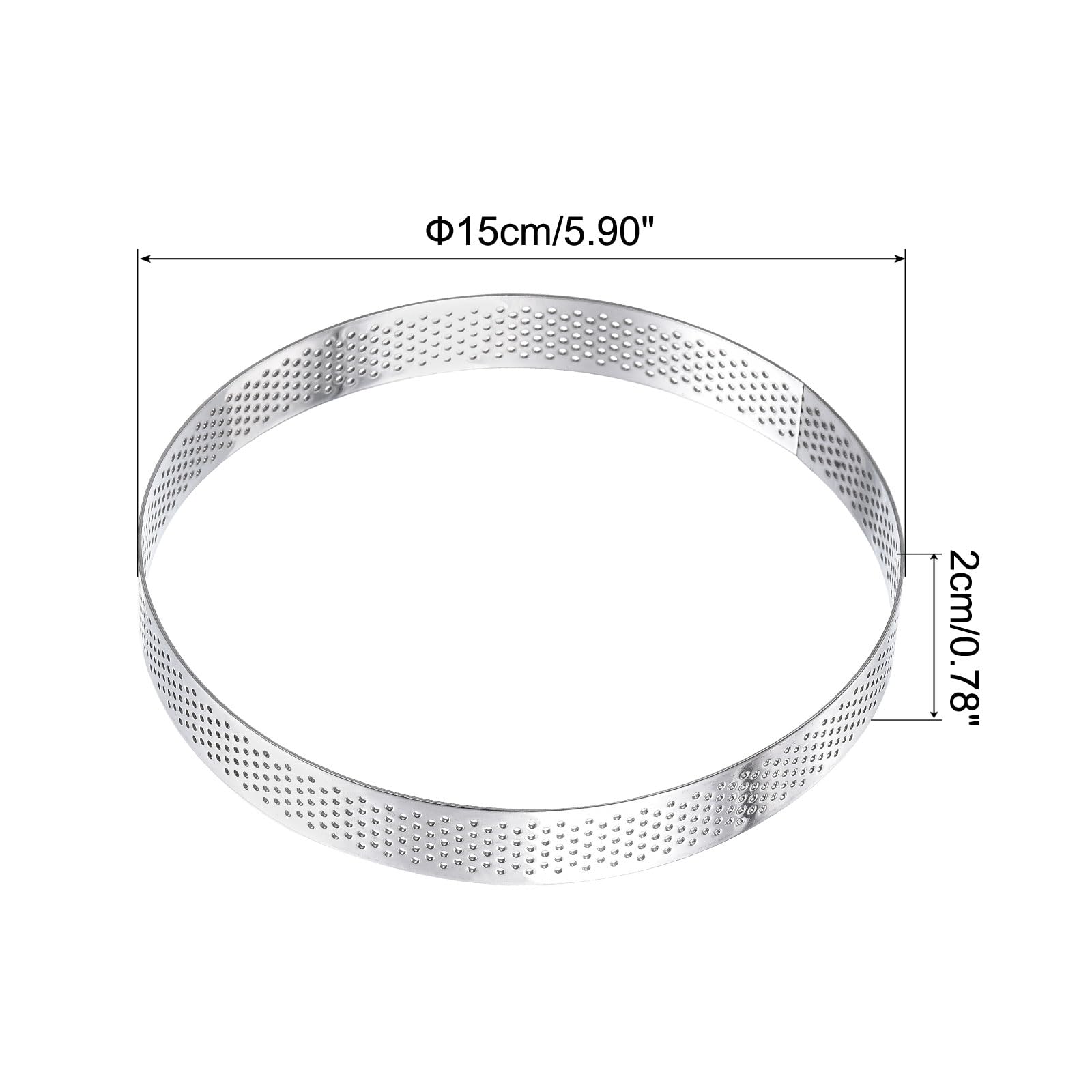 uxcell 2-Pack Stainless Steel Perforated Cake Rings - 5.9 Inch Diameter, 0.8 Inch Height - Heat-Resistant Baking Molds for Cakes, Desserts, Mousse & Pastries - Perfect for Professional & Home Baking