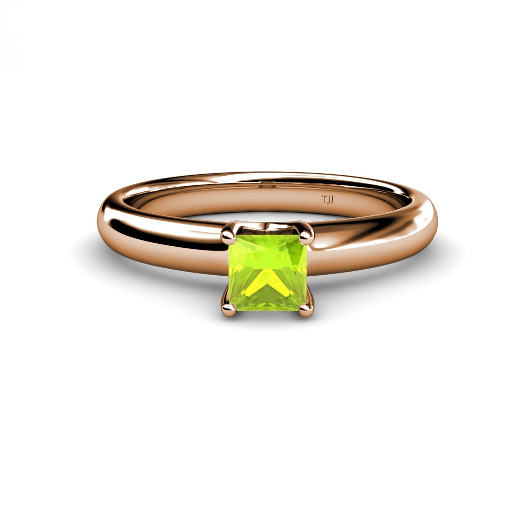 0.95 Carat Peridot Solitaire Ring in 14K Rose Gold - Dainty Birthstone Jewelry for Women, Perfect for August Birthdays, Anniversaries & Everyday Elegance