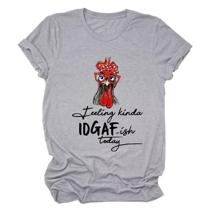 Funny Chicken Graphic Tee Shirt for Women - Casual Pullover Tops with Humorous Design - Perfect for Casual Wear, Weekend Outfits, and Gift Giving