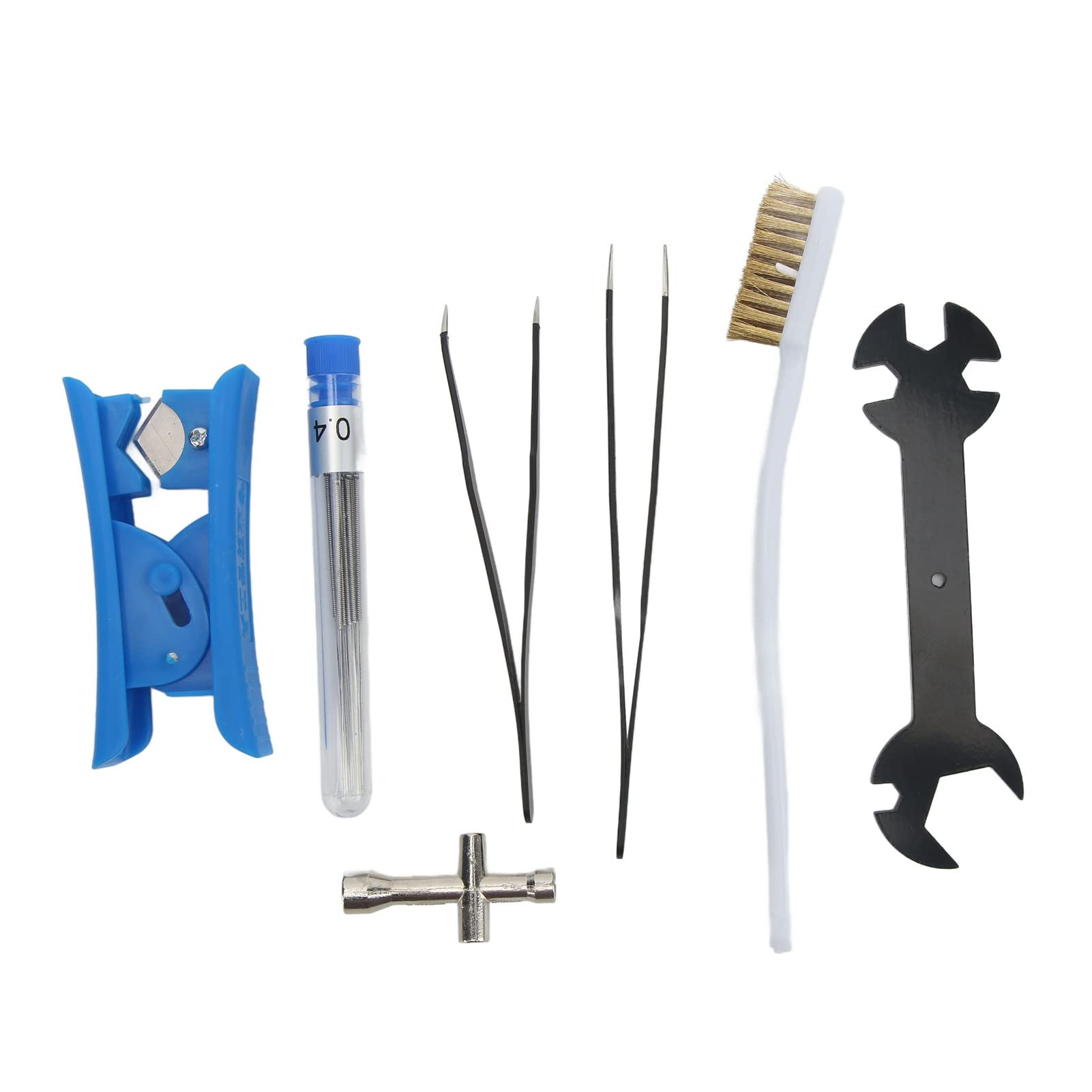 7Pcs 3D Printer Nozzle Cleaning Kit with Tweezers, Brush & Wrench - Essential Maintenance Tools for Ender 3, CR-10, Anycubic | Prevent Clogs & Improve Print Quality | Perfect for Home & Office 3D Printing