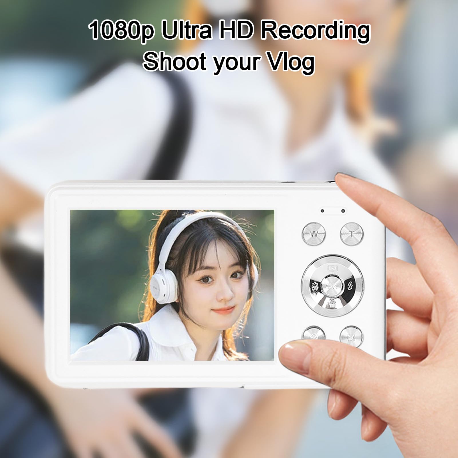 56MP Kids Digital Camera 1080P with 8X Zoom - Compact Travel Camera for Teens & Birthday Gifts