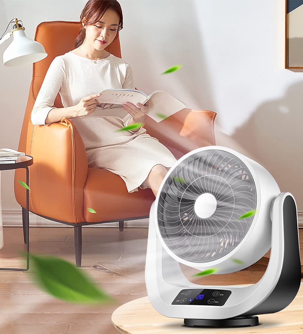 Remote Control Air Circulator Fan - 3 Speed Settings (High/Medium/Low) with 12 Hour Timer, White - Perfect for Bedroom Cooling, Office Air Circulation & Home Ventilation