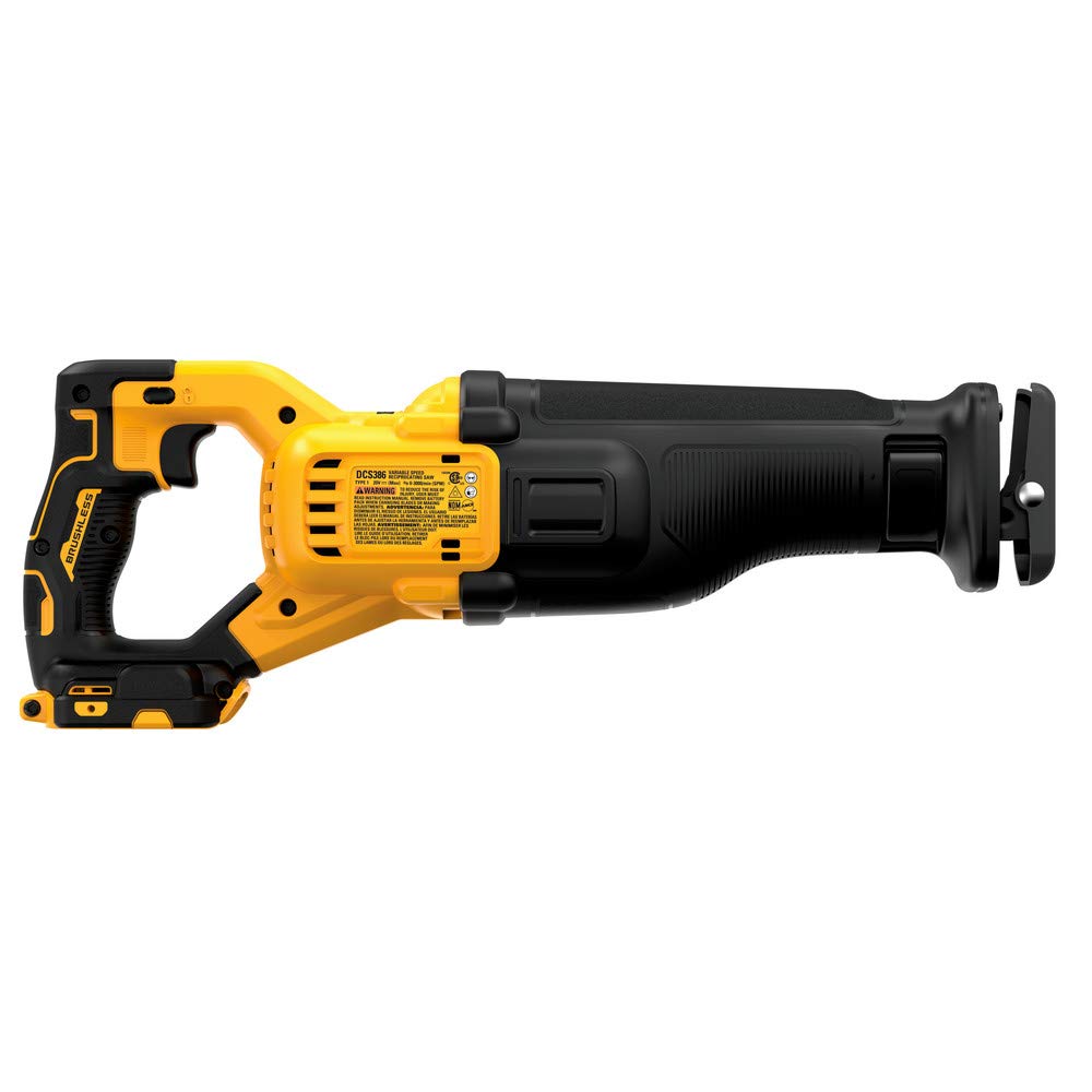 DEWALT 20V MAX FLEXVOLT Cordless Reciprocating Saw with Brushless Motor - Powerful Cutting Tool for Construction, Demolition, and Woodworking Projects