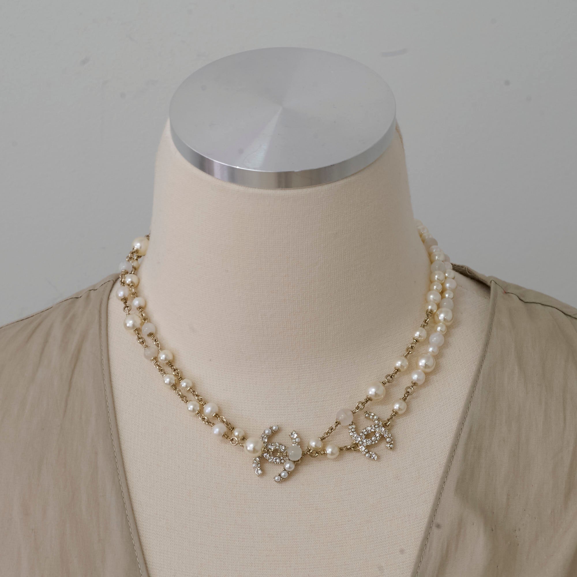 Chanel Long Pearl CC Crystal Necklace - Elegant Luxury Jewelry for Women, Perfect for Parties, Weddings & Special Occasions