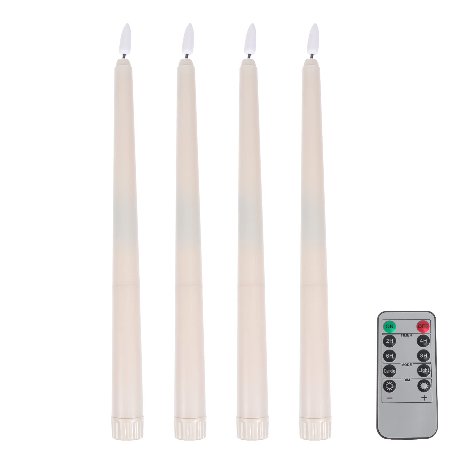 4Pcs Flameless LED Candles with Remote & Timer - 10.6