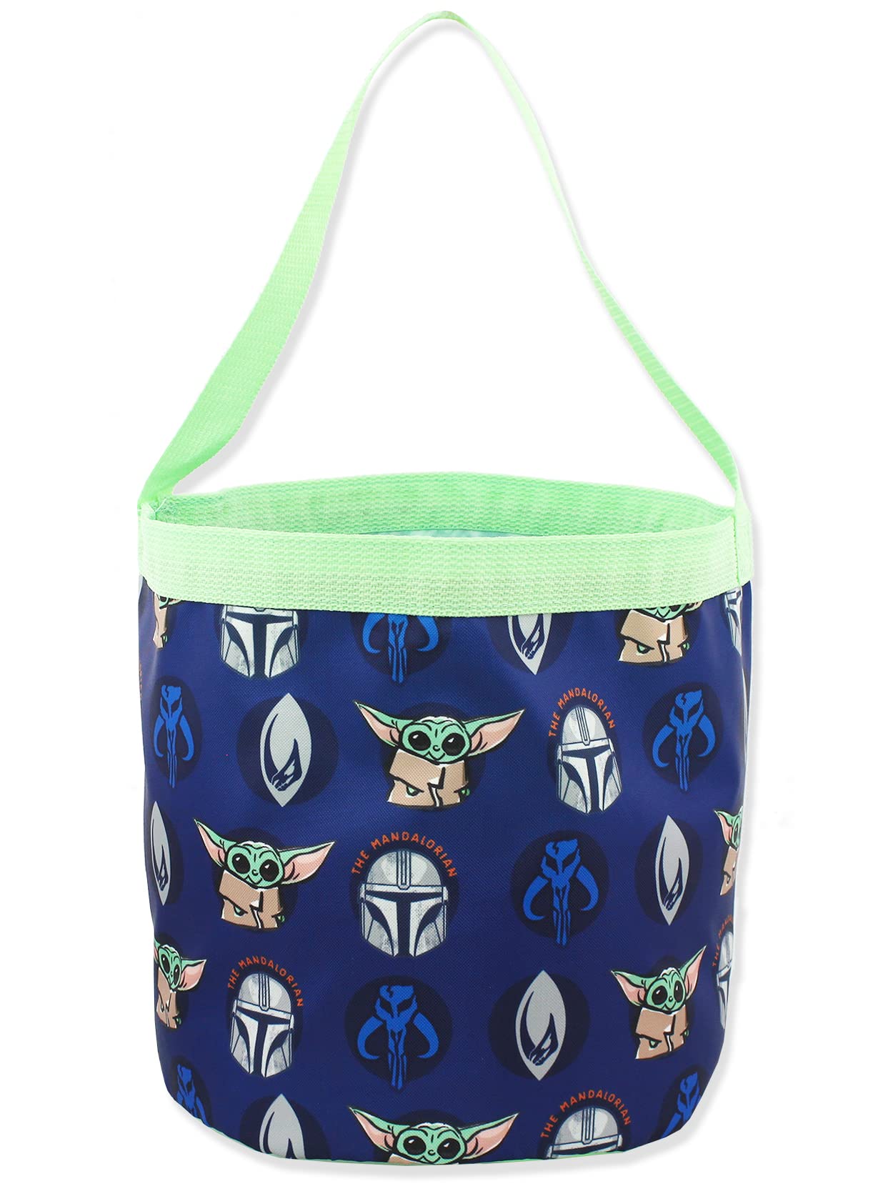 Disney Star Wars Mandalorian Yoda Collapsible Nylon Basket Bucket Tote Bag - Foldable Storage Organizer for Groceries, Toys & Laundry | Perfect for Shopping, Beach & Home Organization